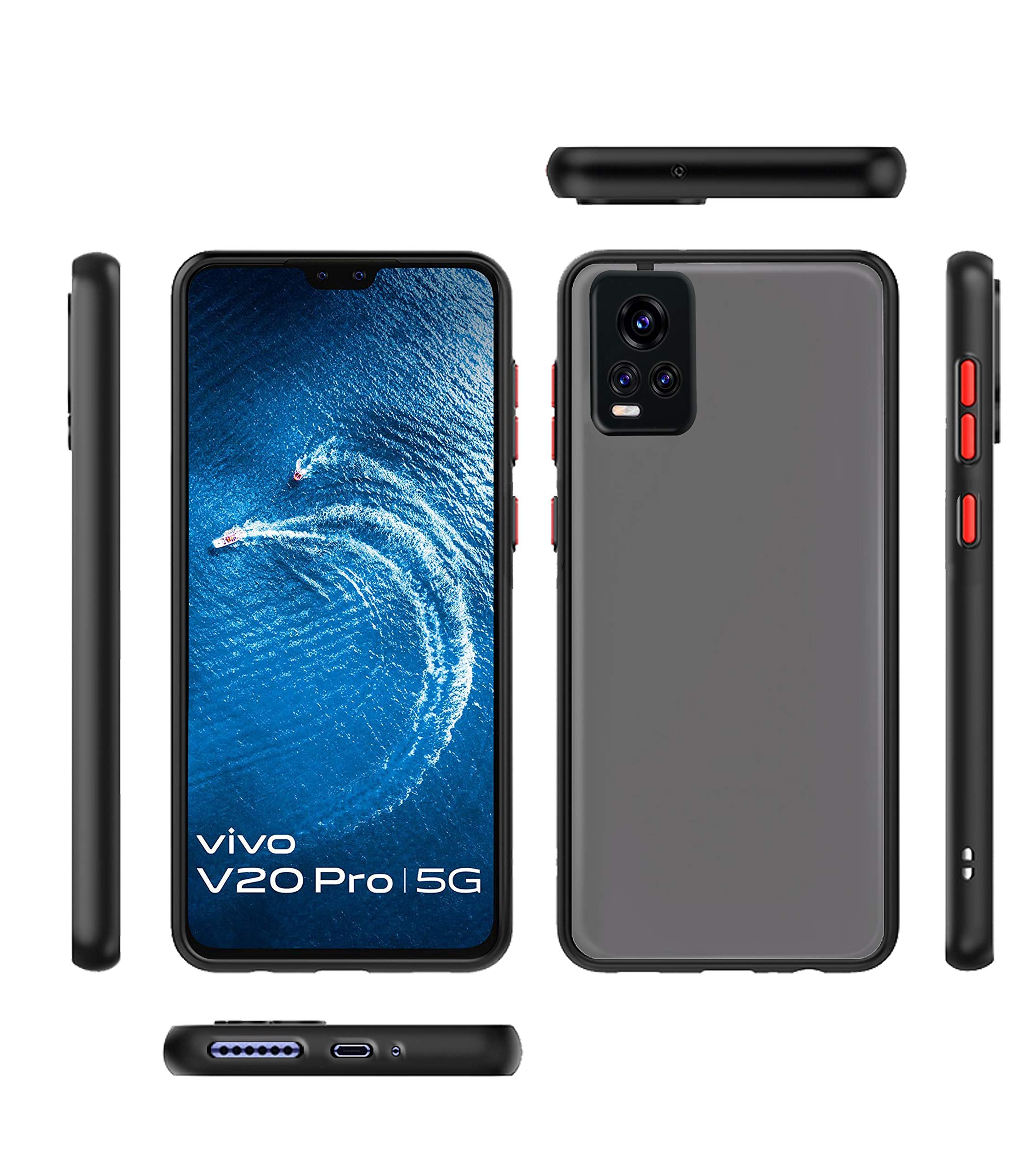 Pikkme Vivo V20 Matte black mobile back cover – photo 2