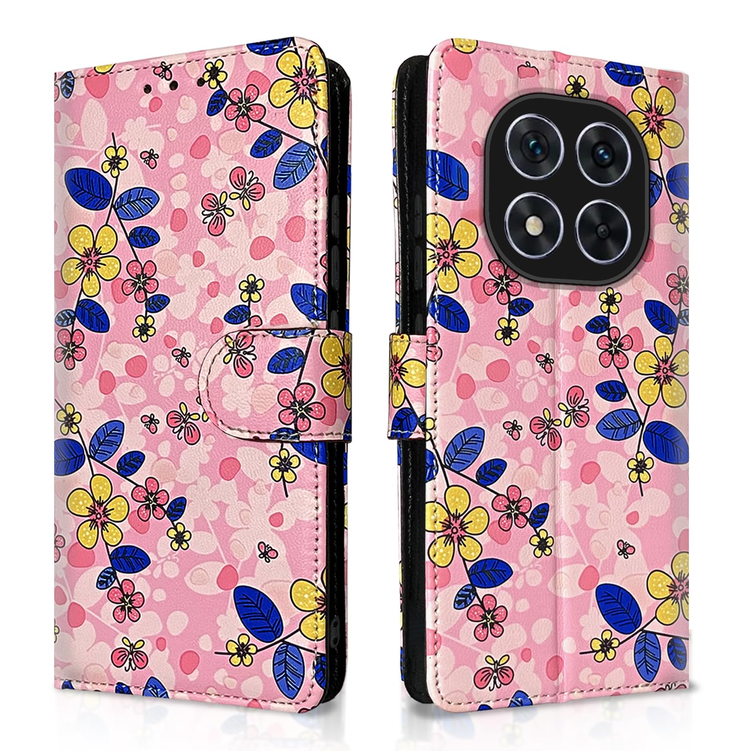 Pikkme pink flower mobile flip cover for Redmi Note 14 Pro Plus 5G