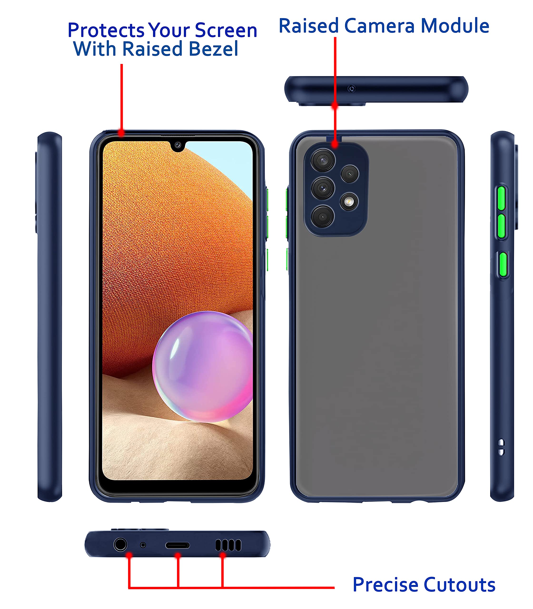 Samsung A32 4G Hybrid mobile back cover in blue by Pikkme – photo 3