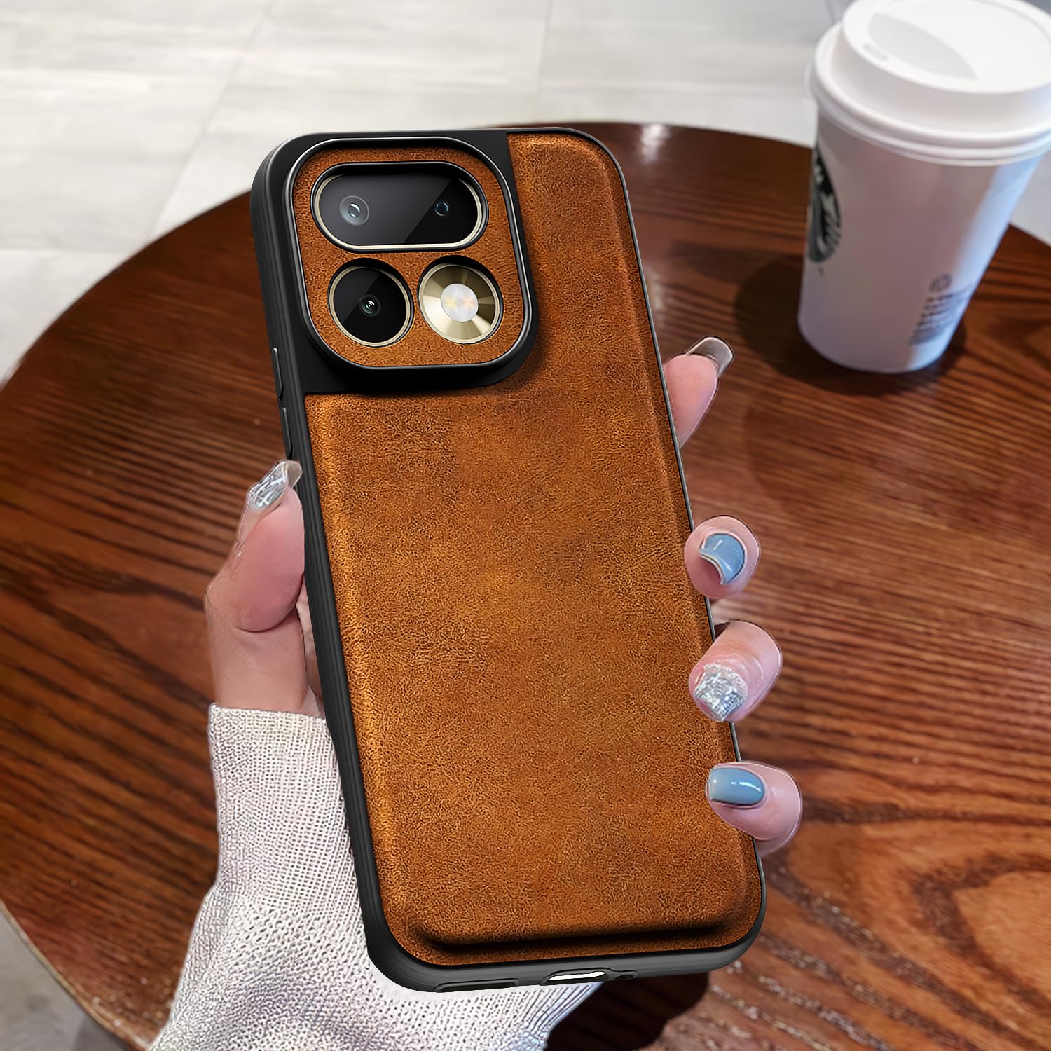 Pikkme Realme 16 Pro 5G Leather brown back cover – photo 7