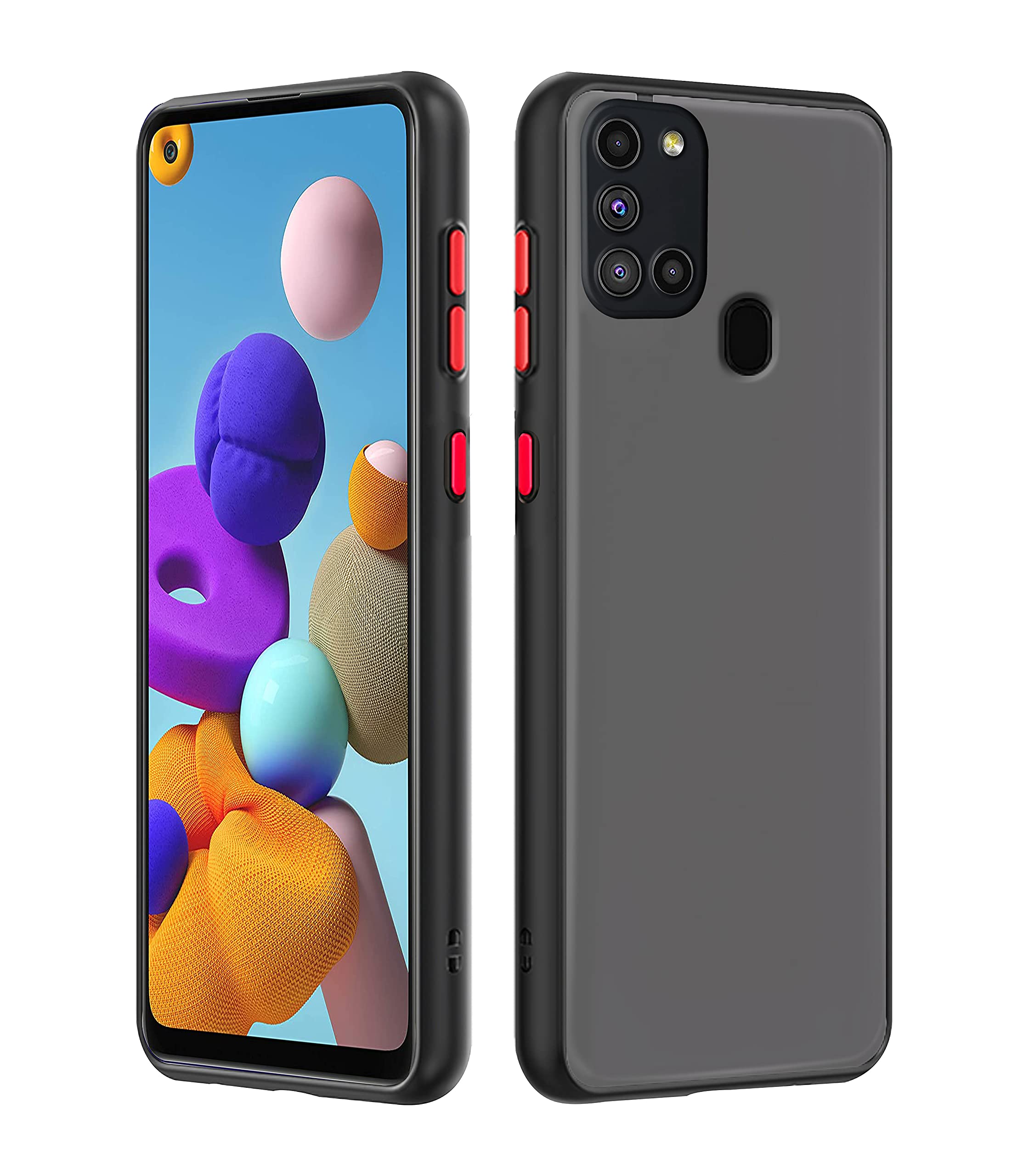 Black back cover for Samsung A21s – Pikkme