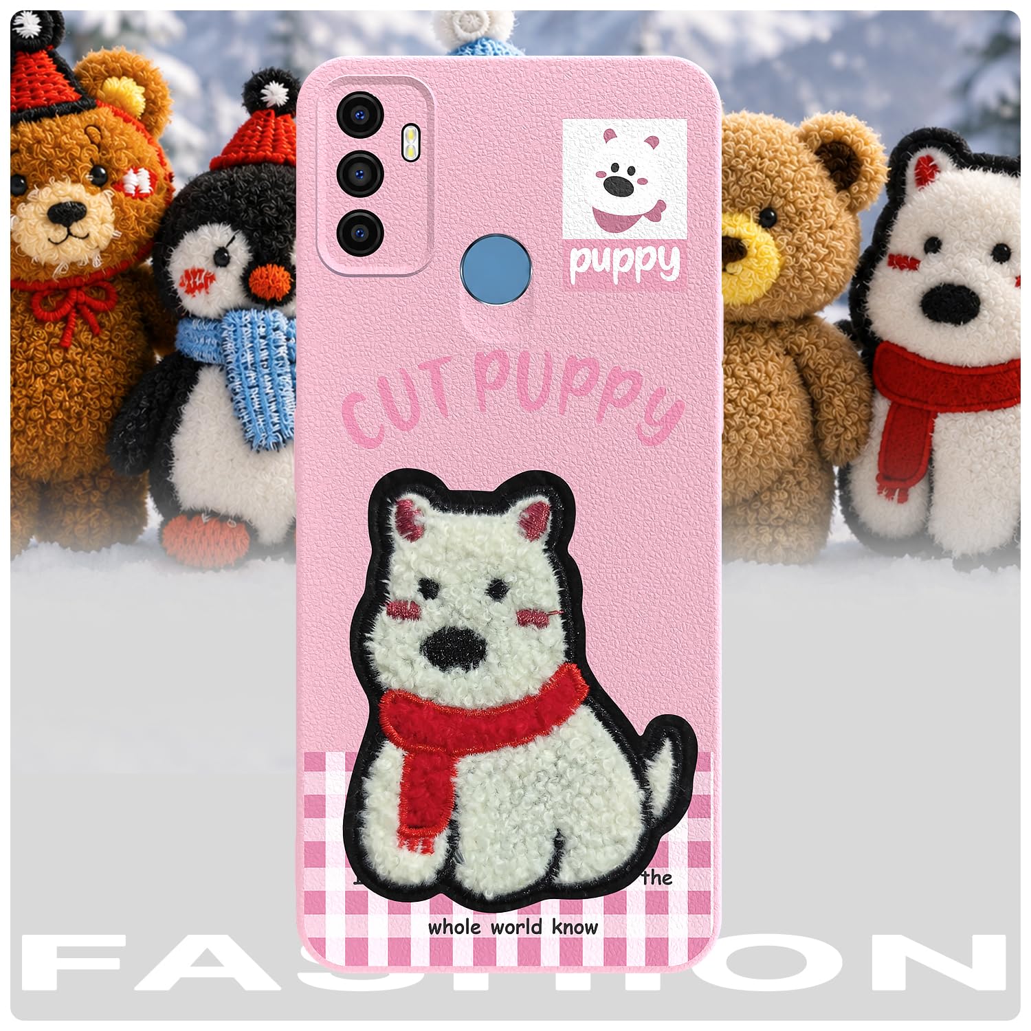 Oppo A53 4G Plush Patch mobile back cover in pink by Pikkme – photo 7