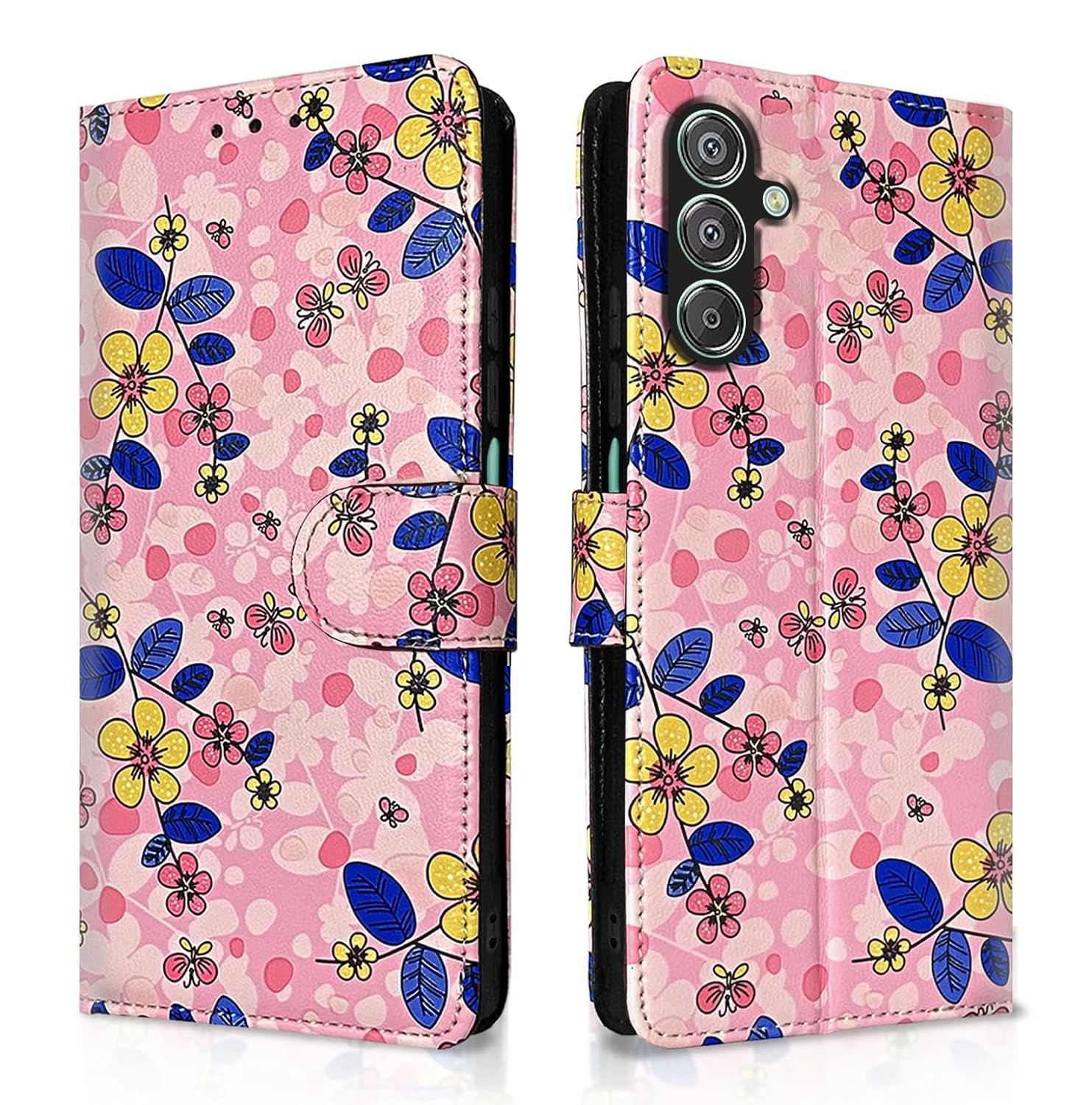 Pikkme Samsung F15 5G Flower pink wallet flip cover