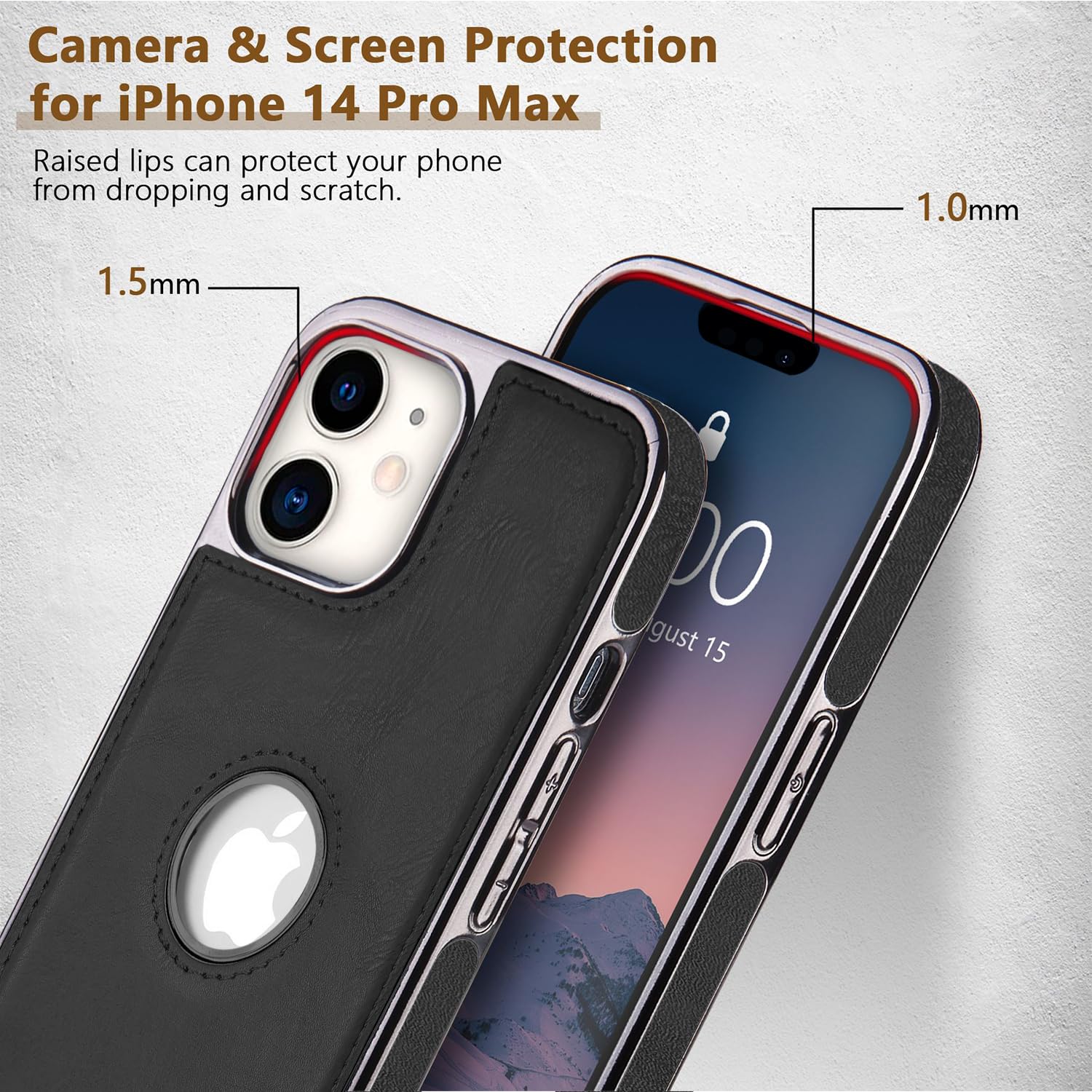 iPhone 12/12 Pro Leatherback phone cover in black by Pikkme – photo 3
