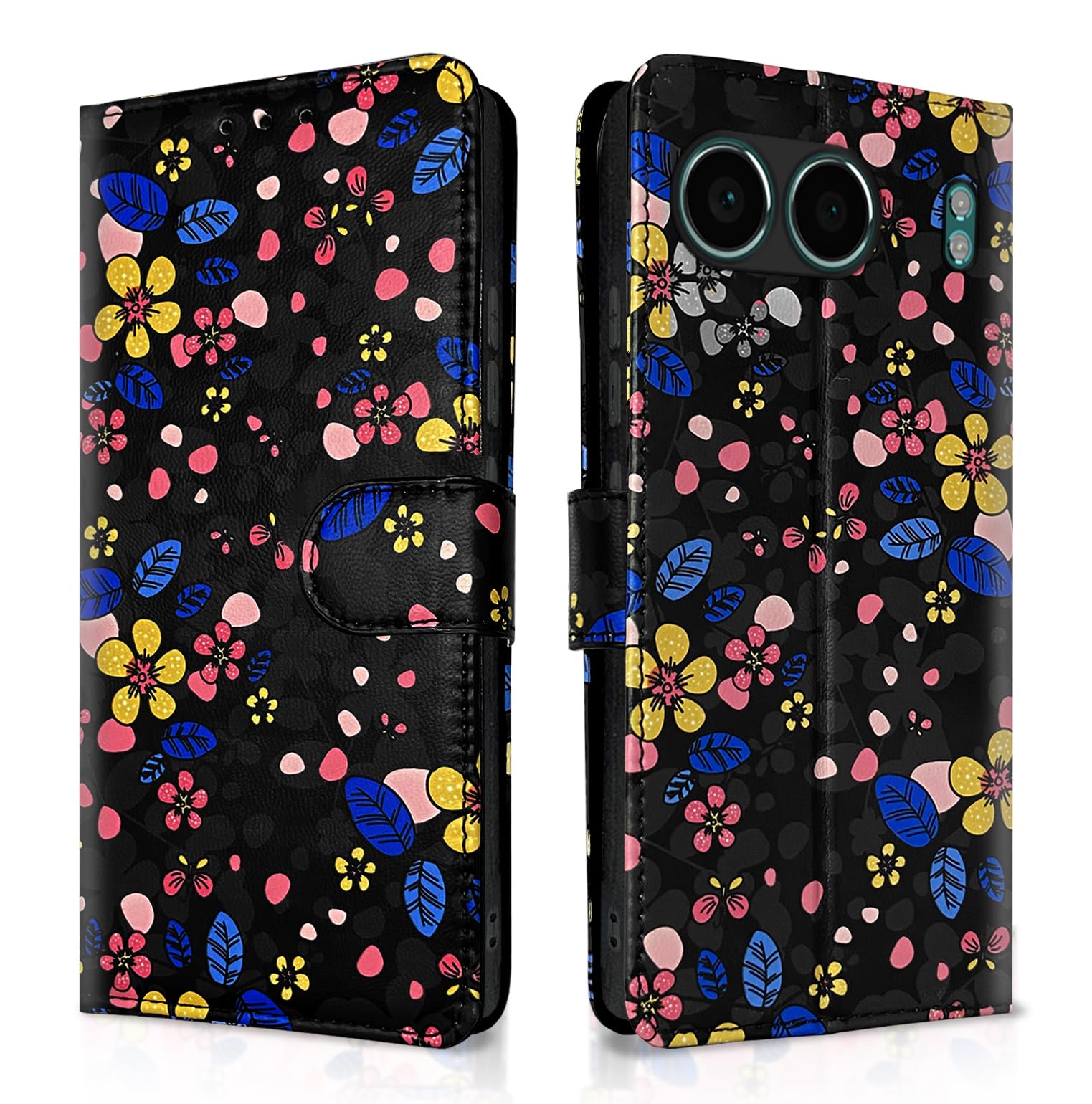 Pikkme black flower Wallet flip case for OnePlus Nord 4 5G