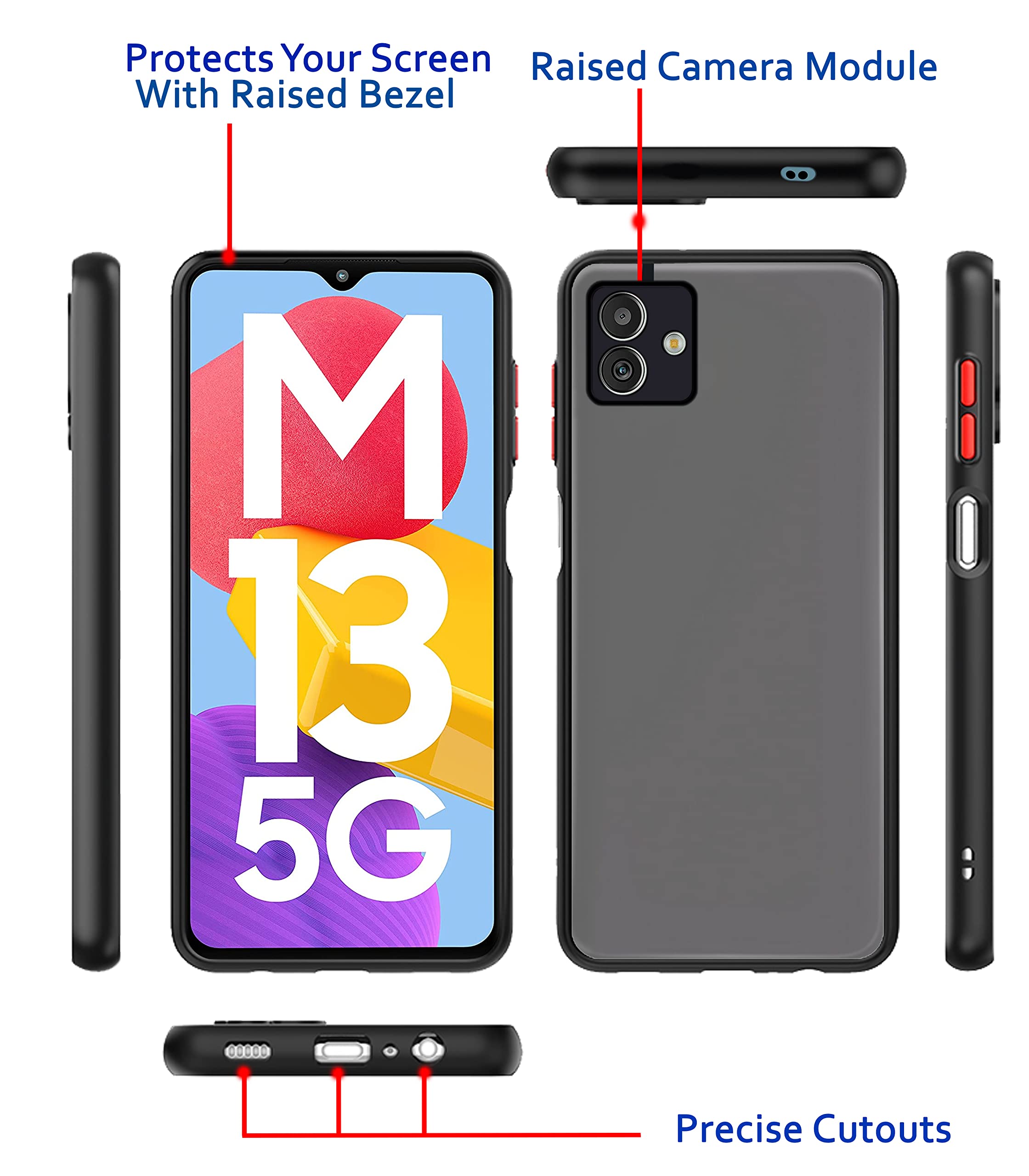 Pikkme black mobile back cover for Samsung M13 5G – photo 3