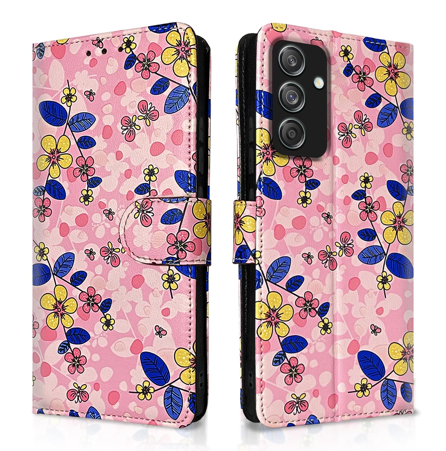 Pikkme Samsung M55/M55s/F55 5G Wallet pink flower flip case