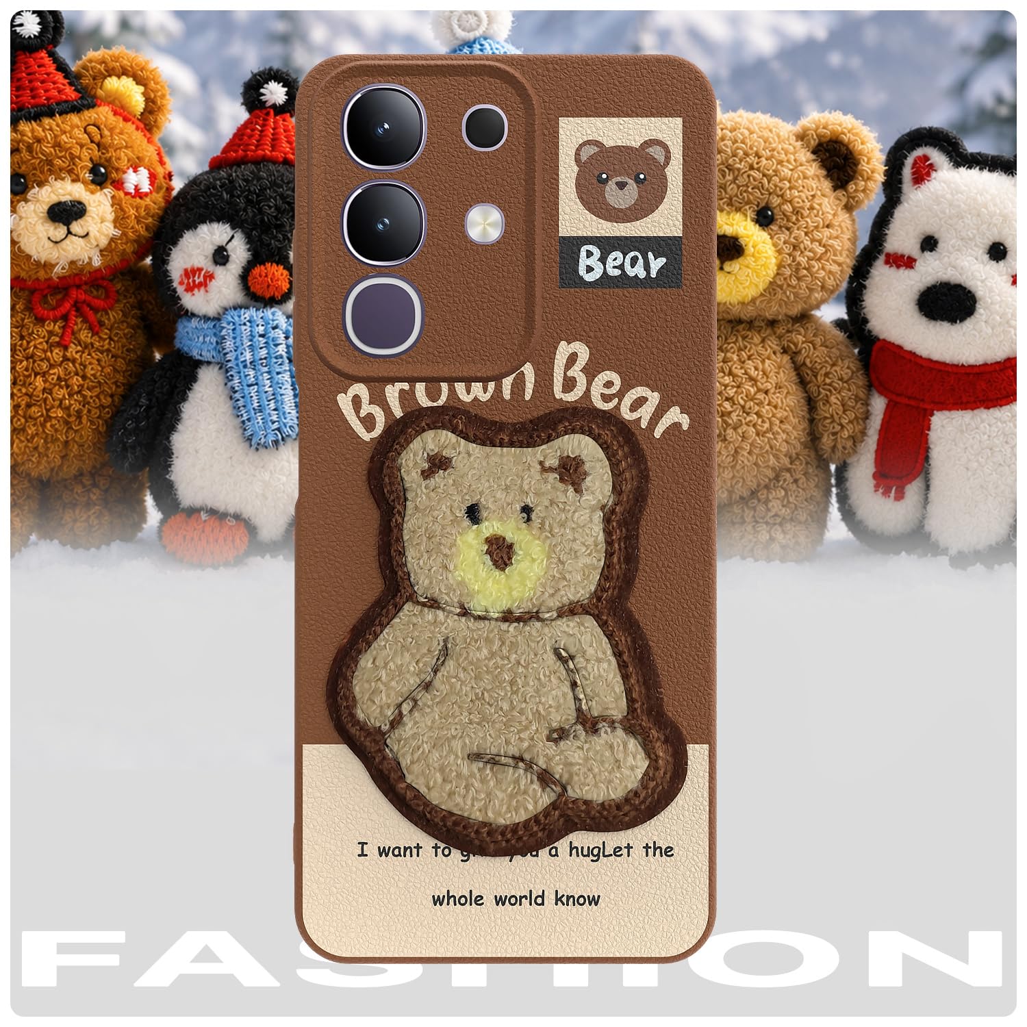 Vivo T4x/iQOO Z10x/Y31 Pro 5G Plush Patch mobile cover in brown by Pikkme – photo 7