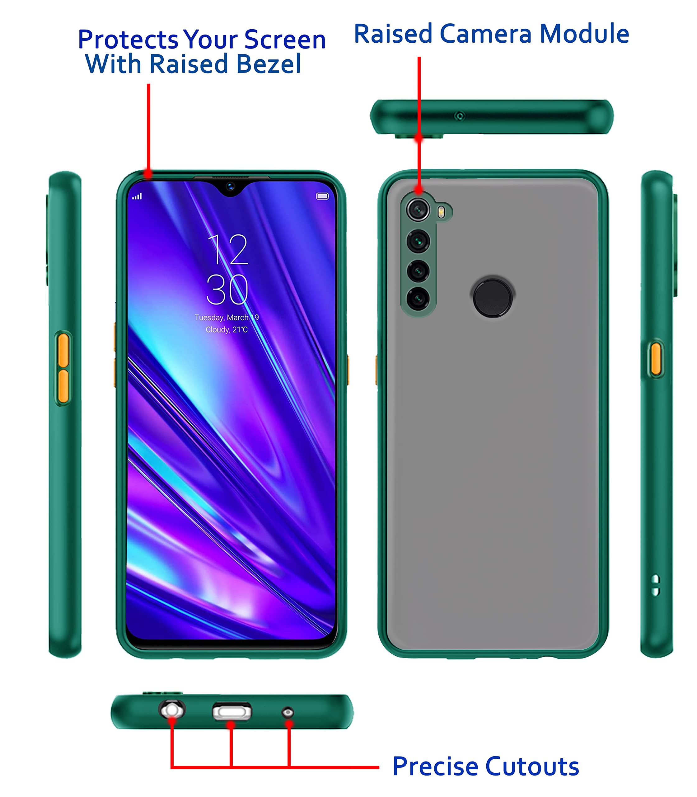 Pikkme Oppo Realme 5 Pro Hybrid green mobile cover – photo 3