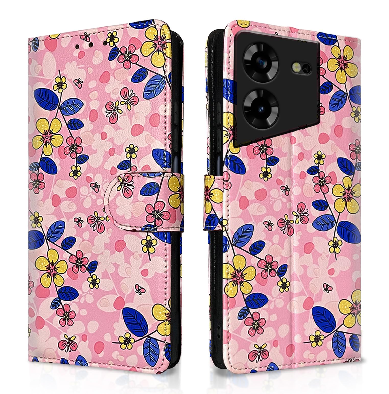 Tecno Pova 5/Pova 5 Pro 5G Wallet flip case in pink flower by Pikkme