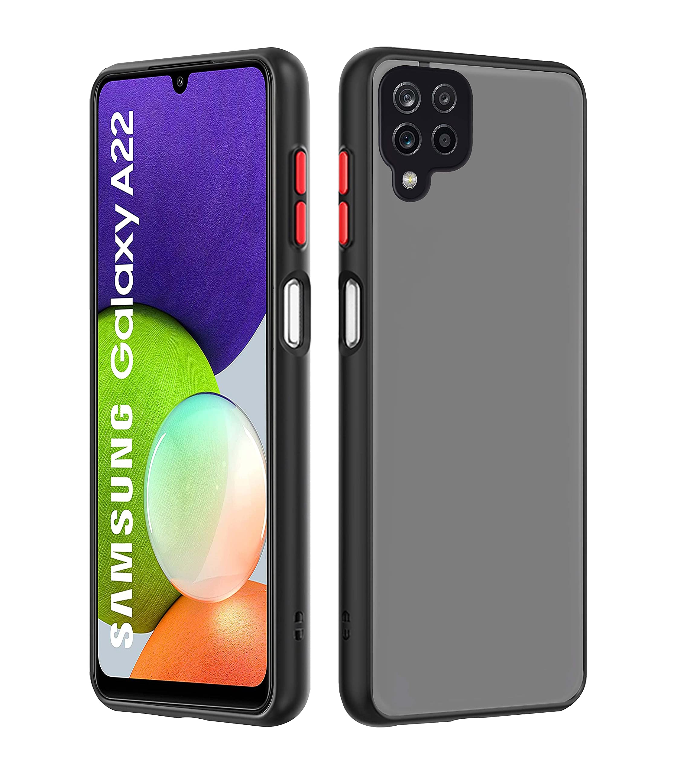 Tpu+plastic, black back cover for Samsung A22 4G – Pikkme