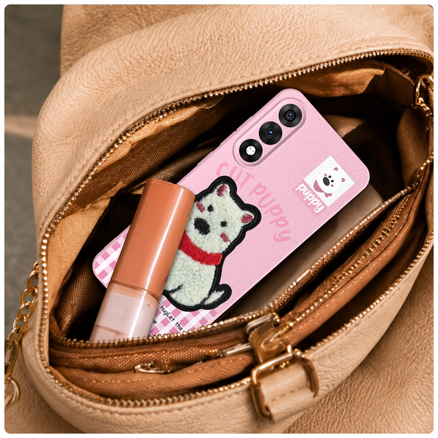 Pikkme pink Plush Patch back cover for OnePlus Nord 5 5G – photo 5