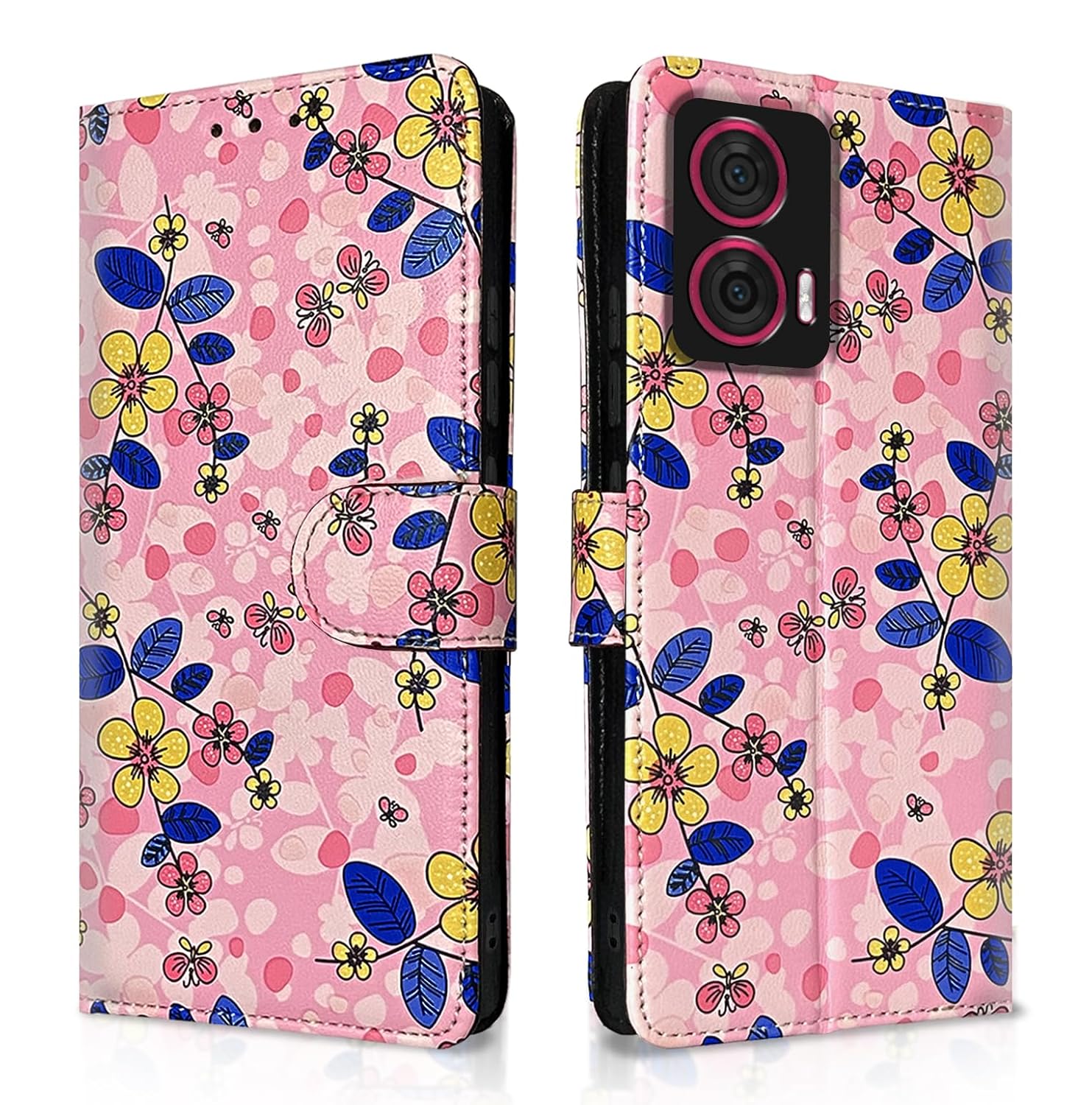 Pikkme pink Flower flip cover for Moto Edge 50 Fusion 5G