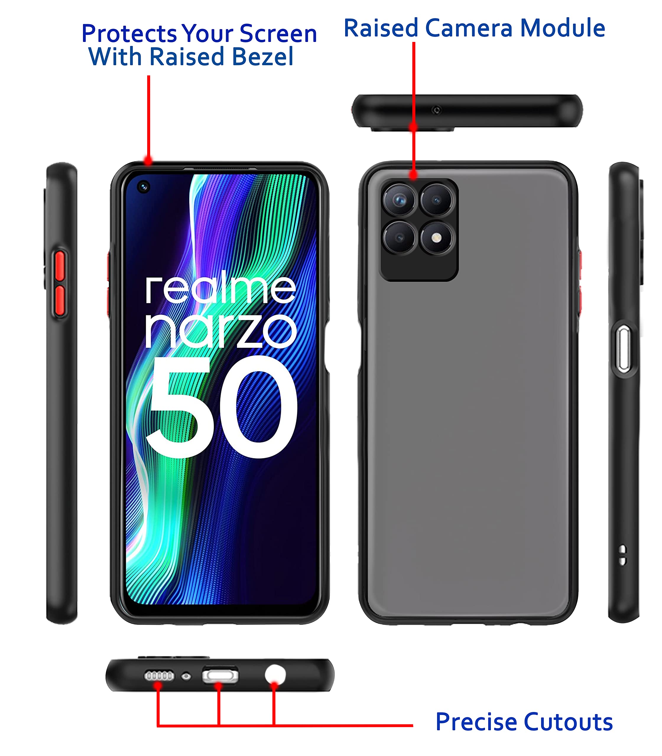 Pikkme black Hybrid back cover for Realme Narzo 50 4G – photo 3