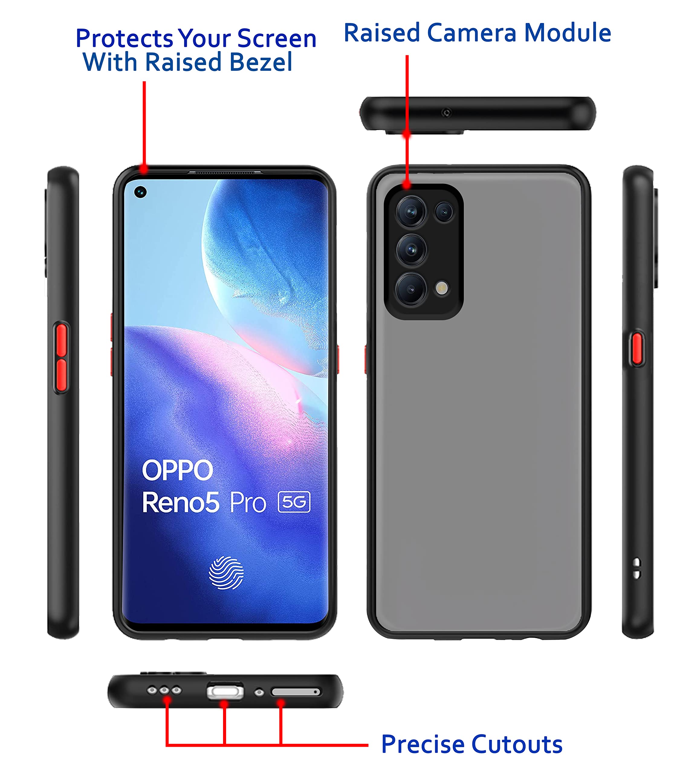 Pikkme Oppo Reno 5 Pro Matte black back cover – photo 3