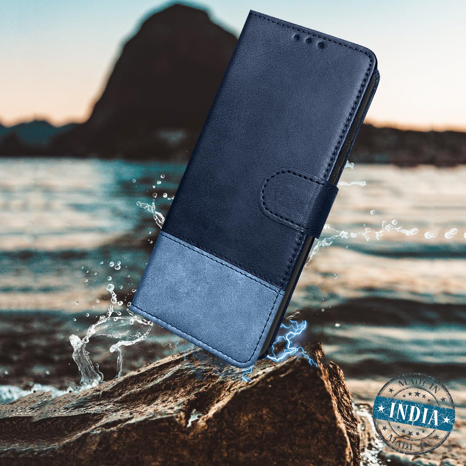 Pikkme Oppo Reno 16 5G Magnetic navy & light blue flip case – photo 2