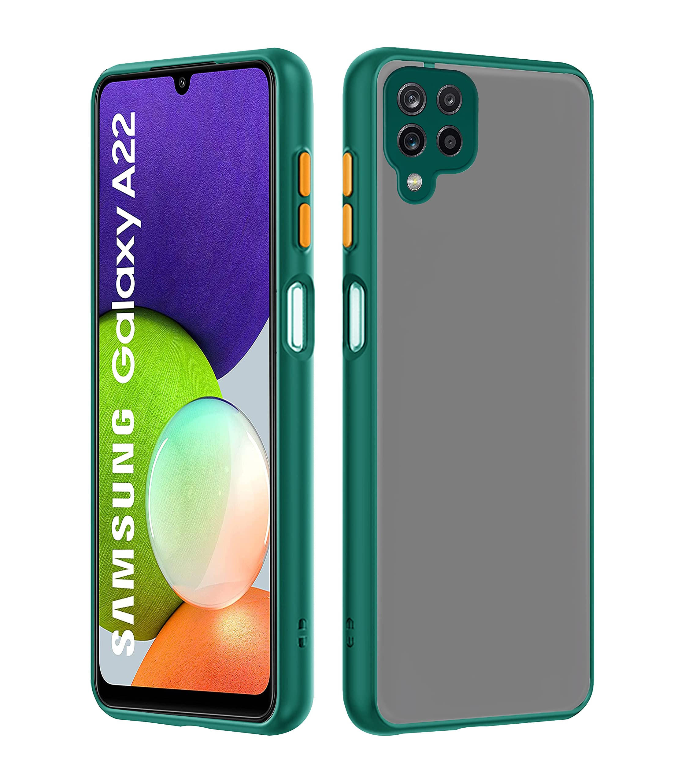 Pikkme green Hybrid mobile back cover for Samsung A22 4G