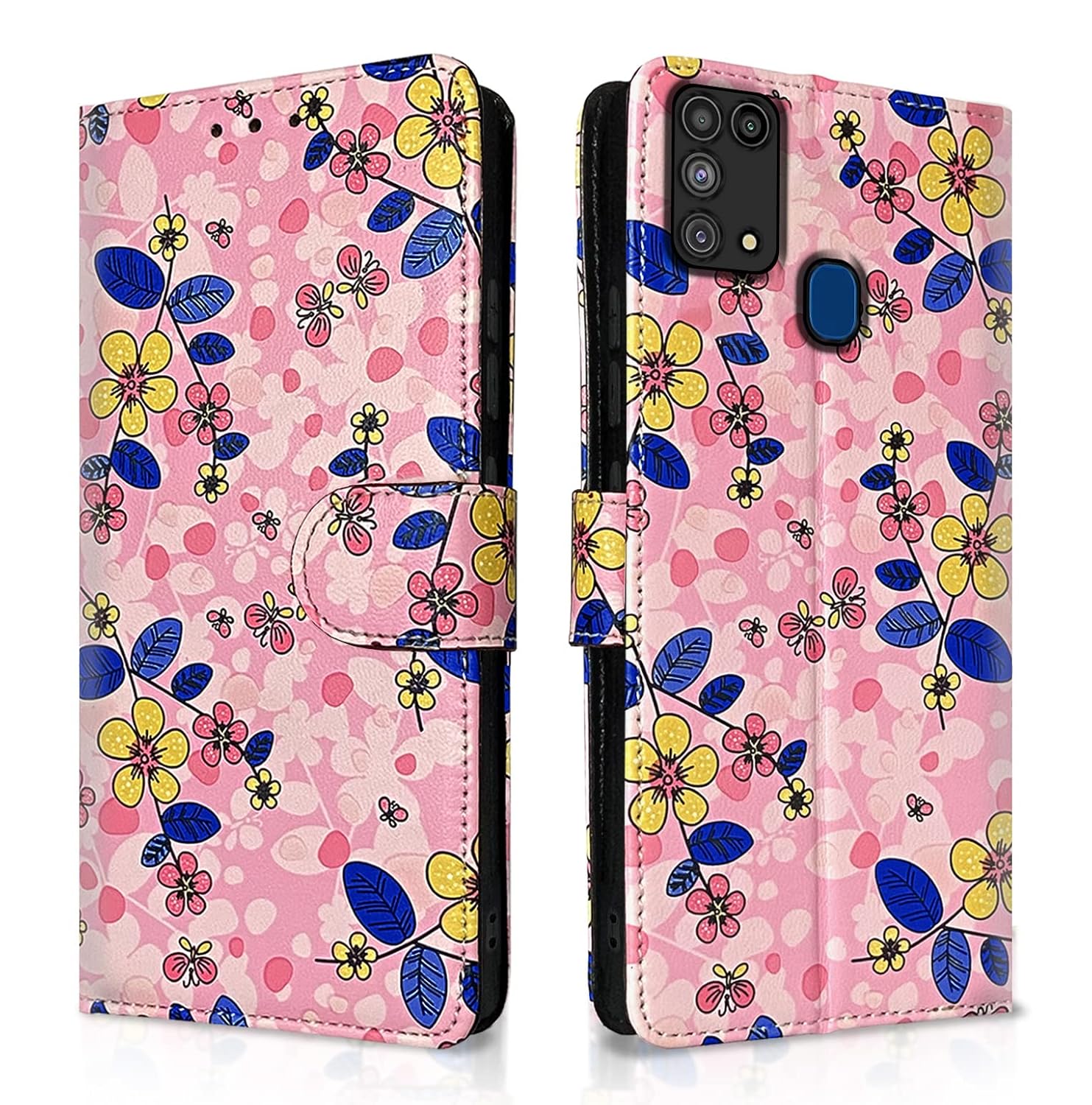 Samsung Galaxy M31 / F41 / M31 Prime Flower Flip Cover -Pink)