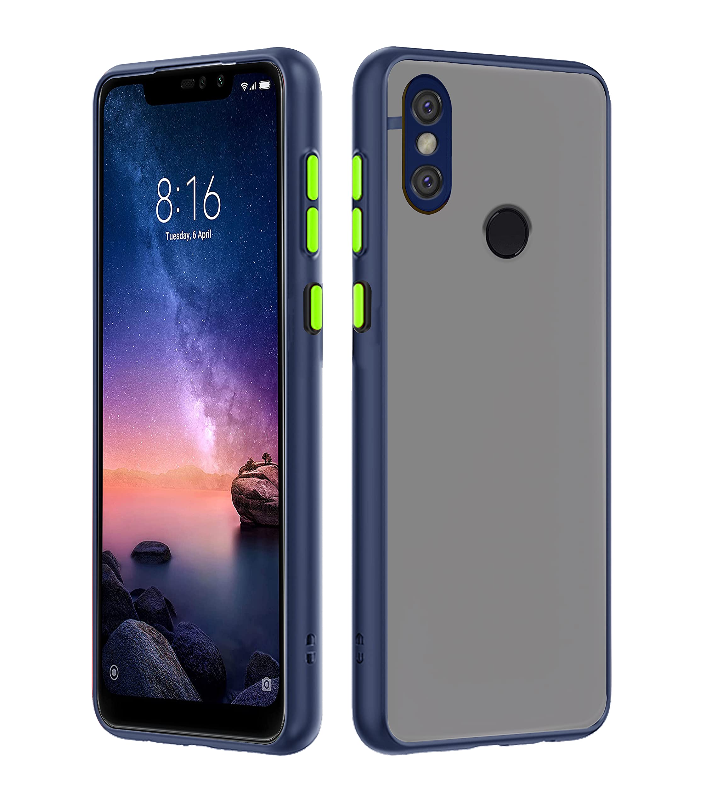 Pikkme blue Matte mobile cover for Redmi Note 6 Pro