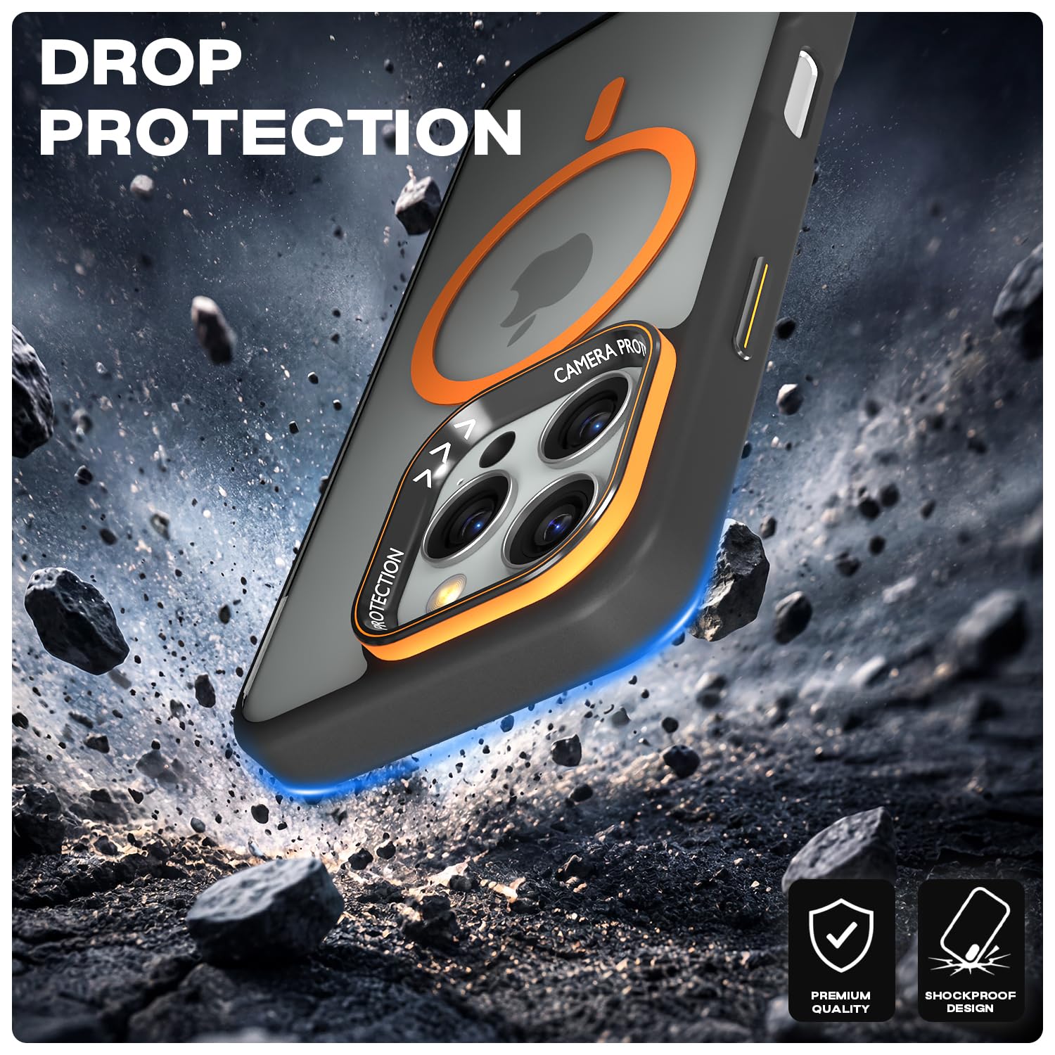 Pikkme iPhone 16 Pro Max black & orange mag-safe mobile back cover – photo 6