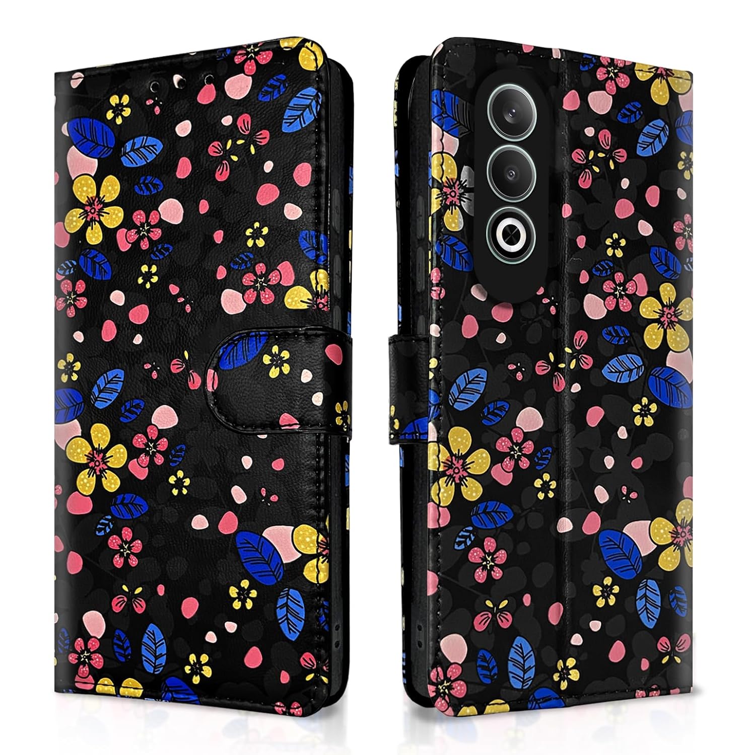 Pikkme black Flower flip cover for OnePlus Nord CE 4 5G