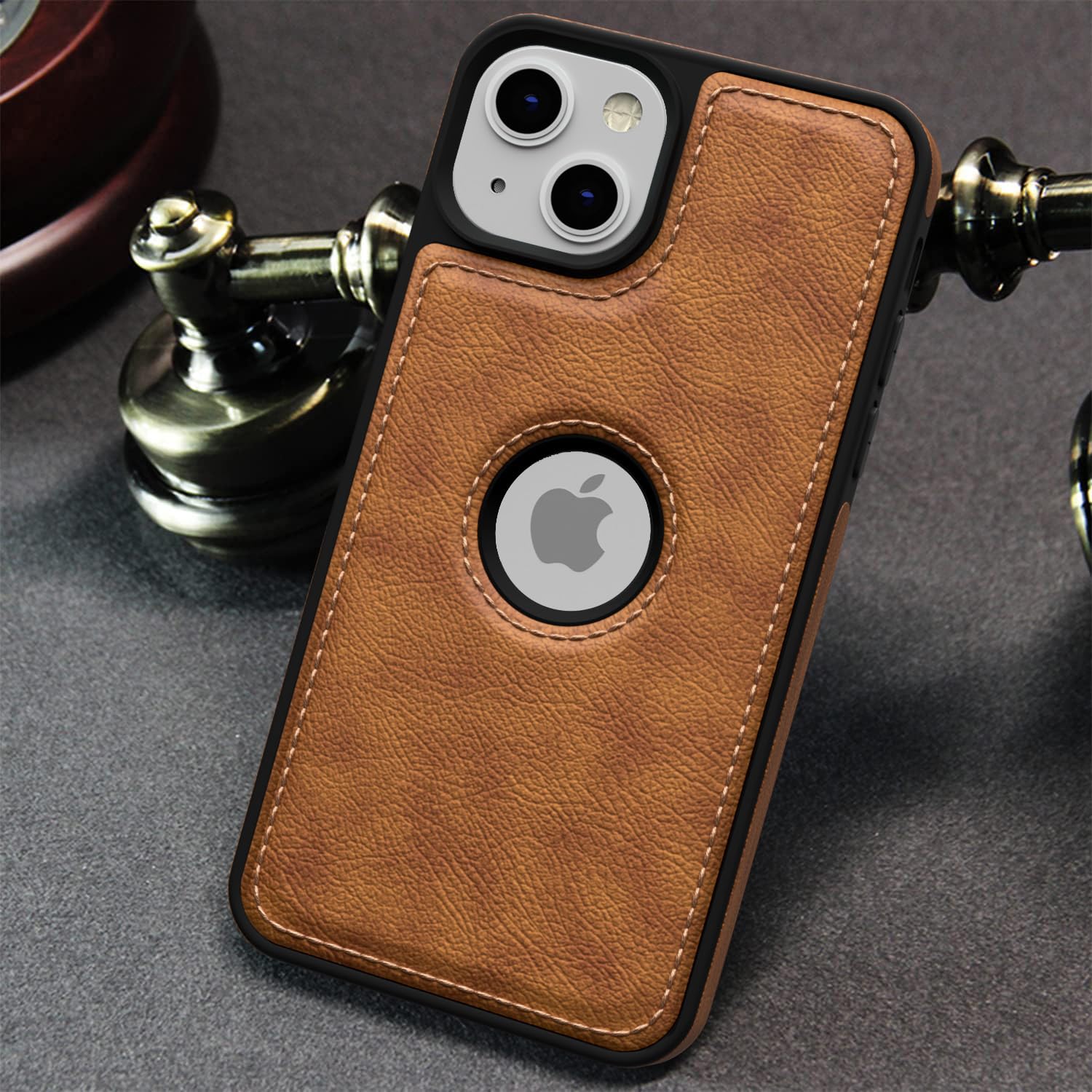 Pikkme iPhone 14 Flexible Pu Leather Back Case | Brown