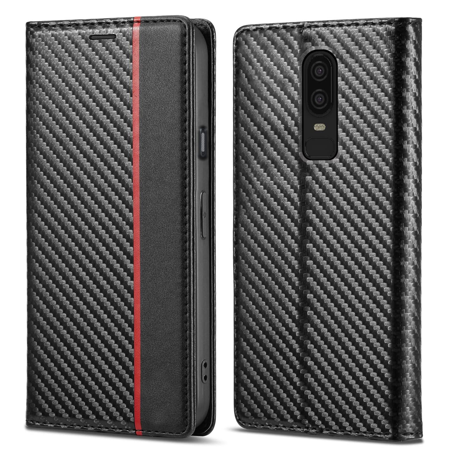 Pikkme OnePlus 6 Wallet black wallet flip cover