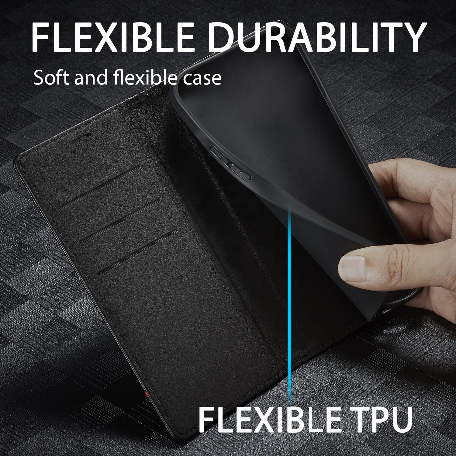 Pikkme Wallet Flip Cover (Black) black mobile flip cover – photo 6