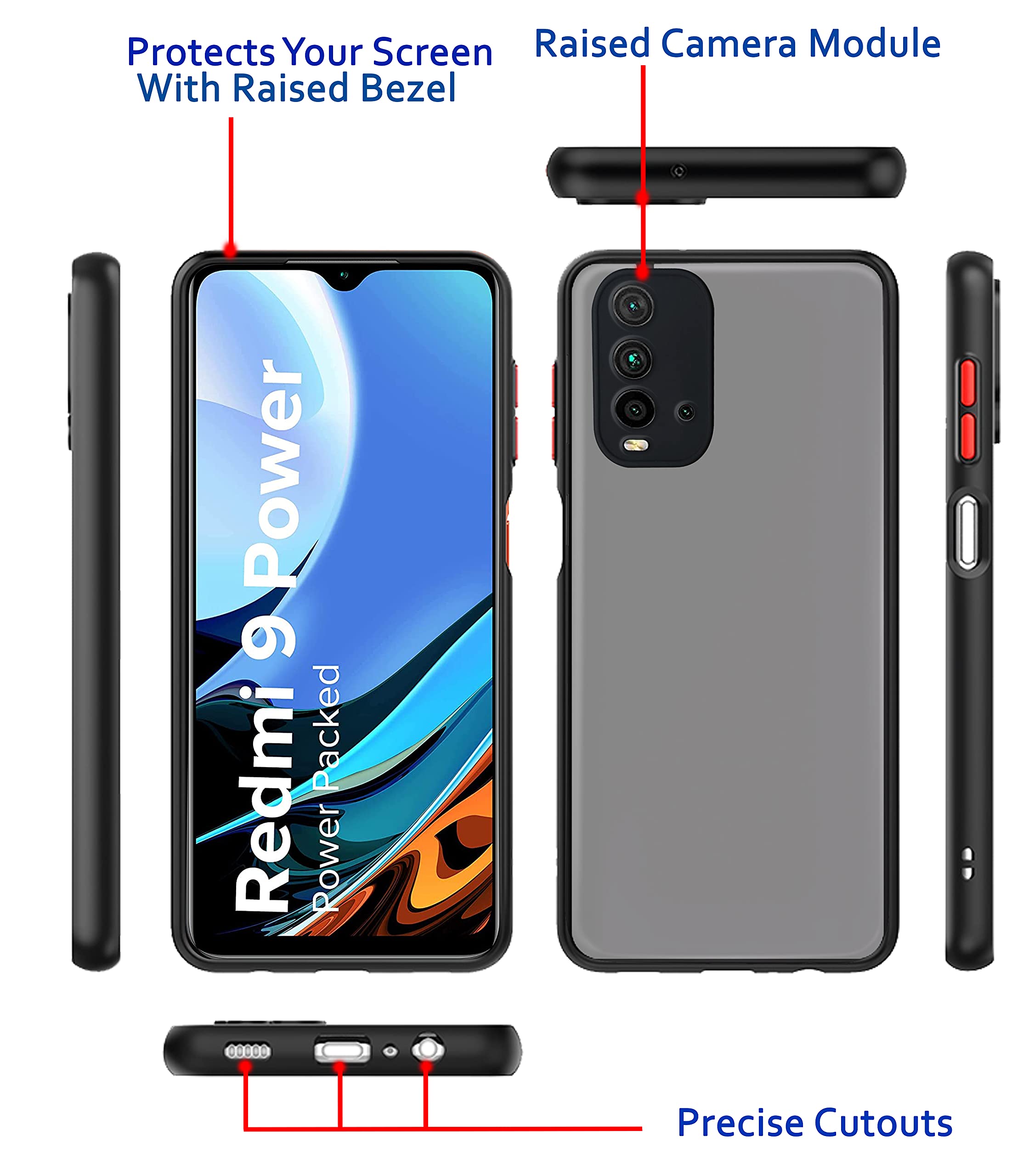 Black phone cover for Redmi 9 Power – Pikkme – photo 3