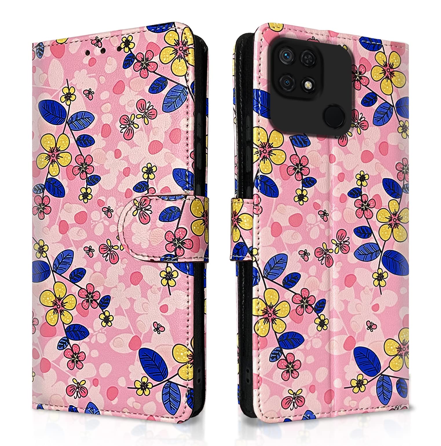 Redmi 10/10 Power mobile flip cover in pink flower by Pikkme