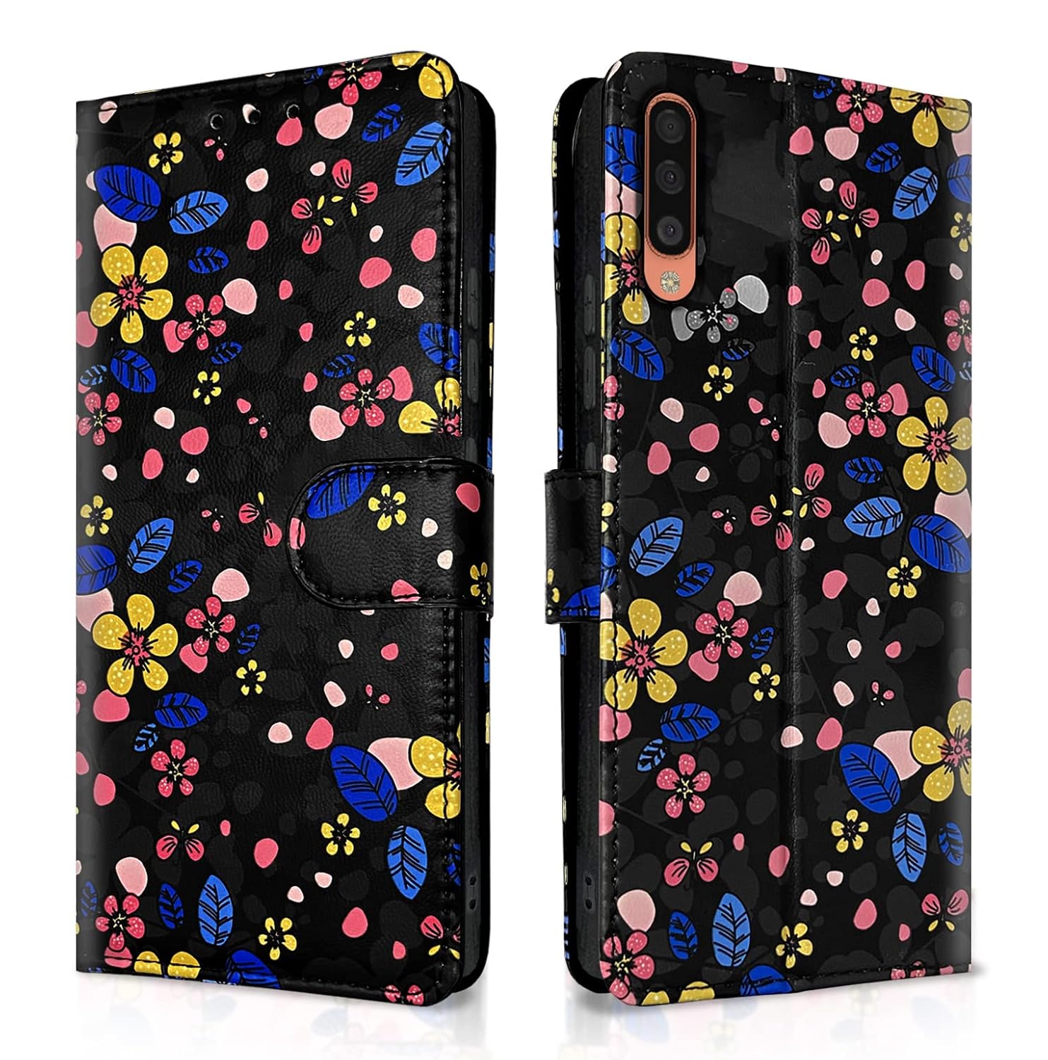 Samsung Galaxy A50 / A50s / A30s Flower Flip Cover -Black