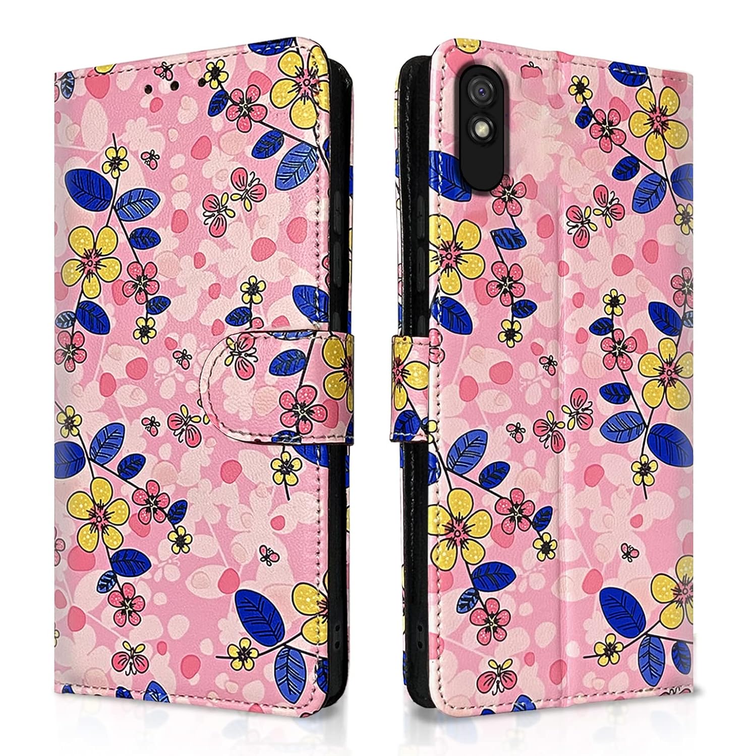 Redmi 9A / 9A Sport / 9i / 9i Sport Flower Flip Cover for Girls Pink