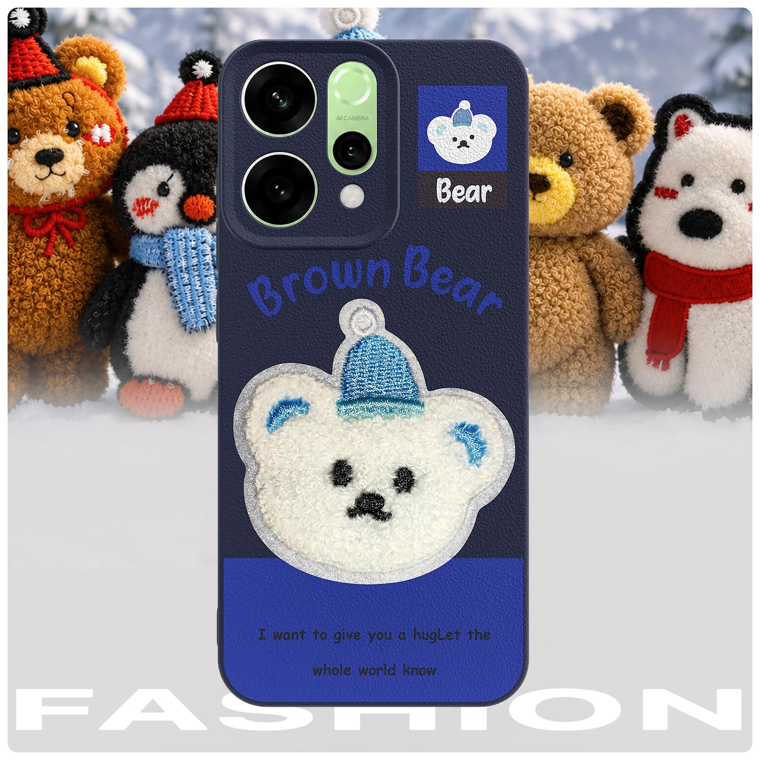Pikkme Oppo Reno 14 5G Plush Patch blue back cover – photo 7