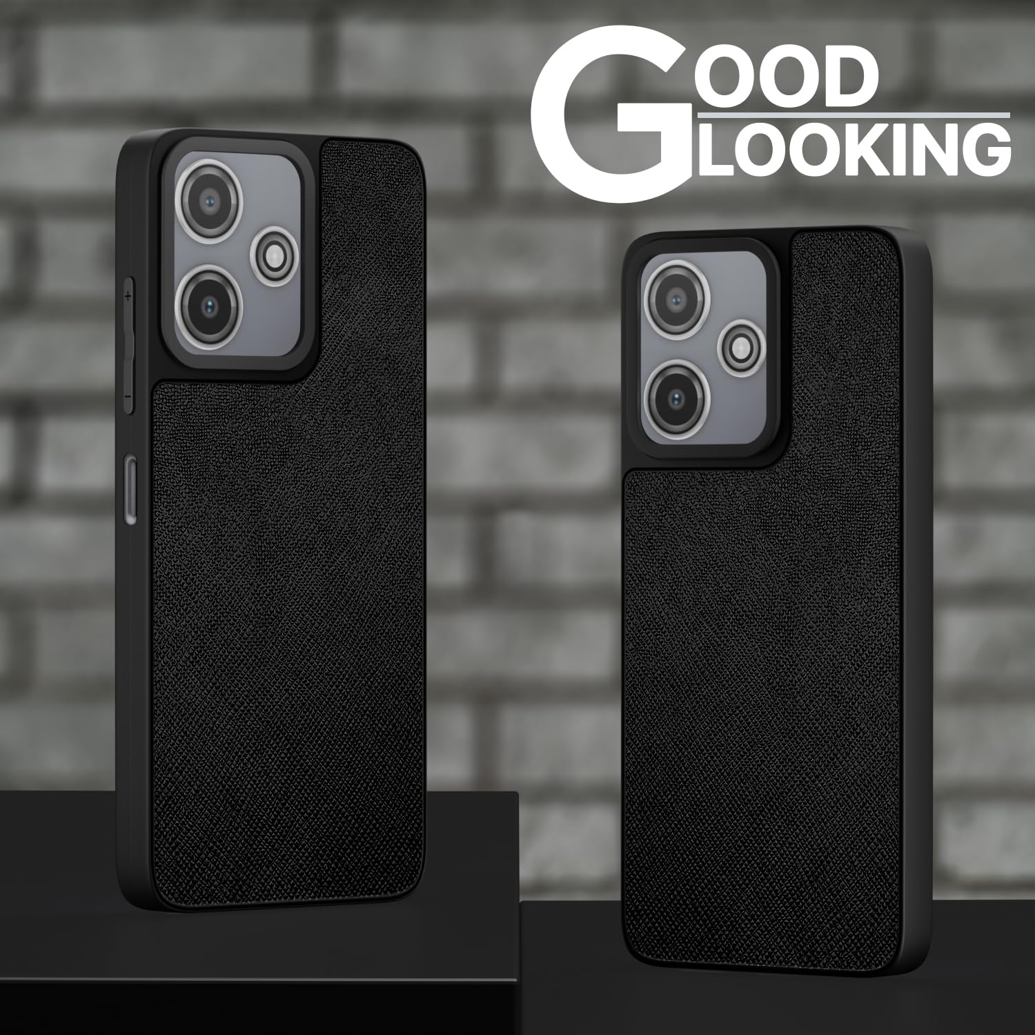 Pikkme Redmi 12 5G / 4G / Poco M6 Pro 5G Indian Leather Back Cover (Black)