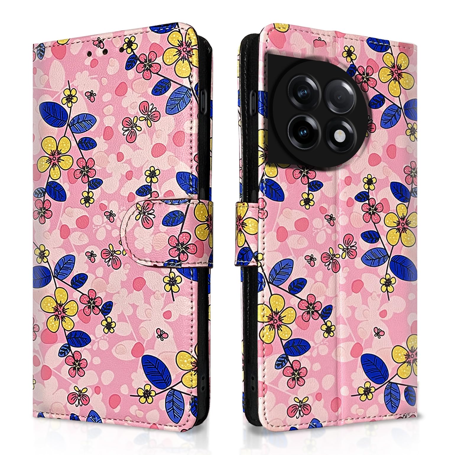 OnePlus 11R 5G Wallet mobile flip cover in pink flower by Pikkme