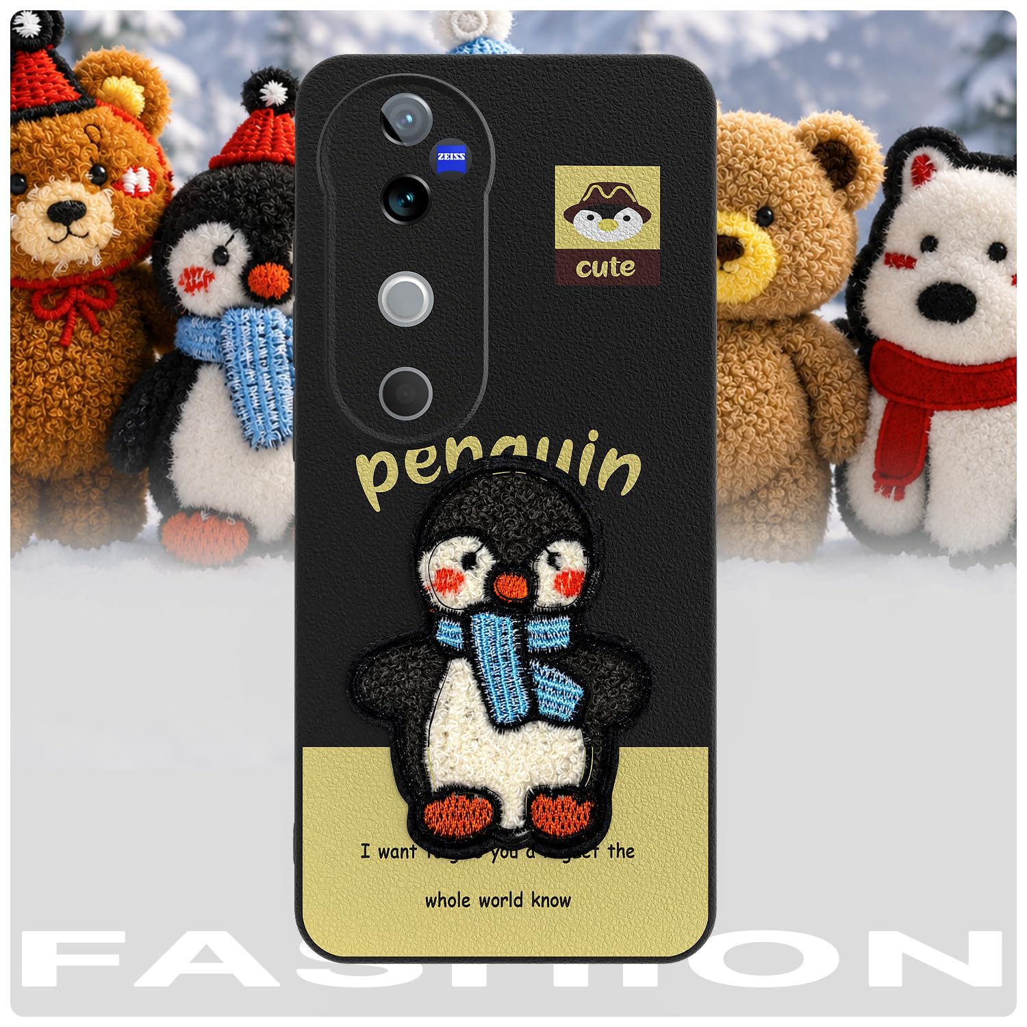 Vivo V40/V40 Pro/T3 Ultra 5G Plush Patch mobile back cover in black by Pikkme – photo 7