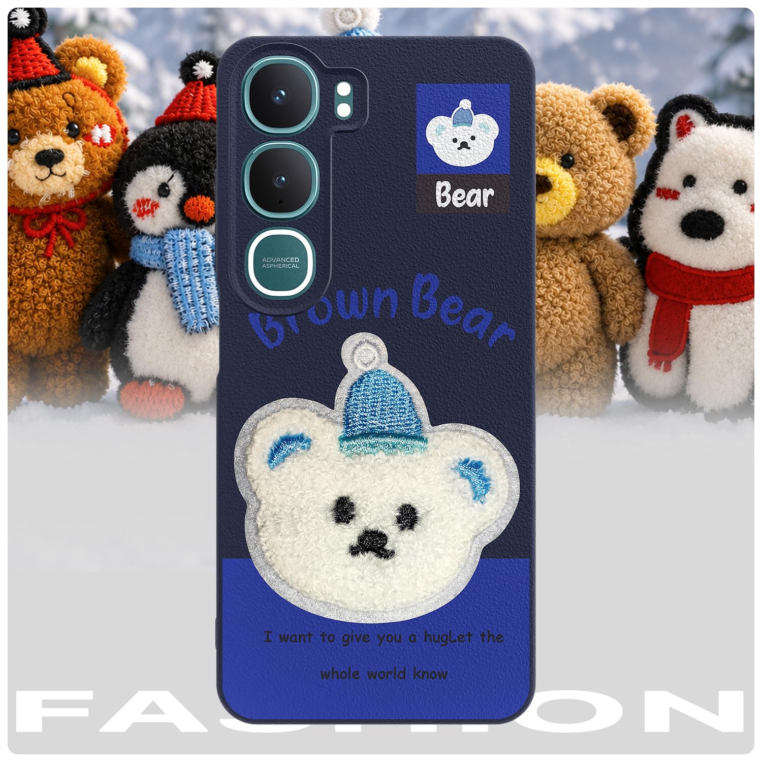 Pikkme blue Plush Patch mobile cover for Vivo Y31 5G – photo 7