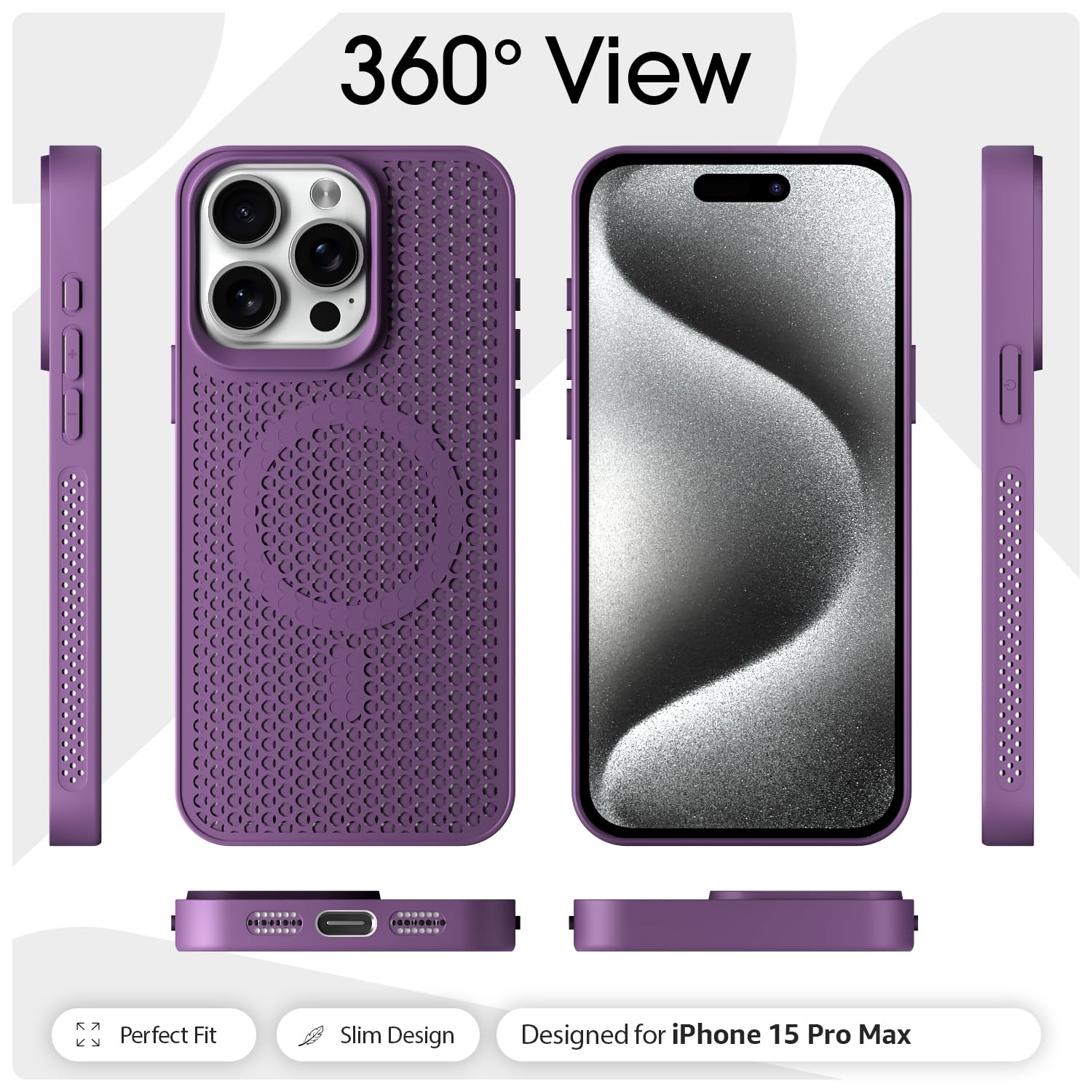 iPhone 15 Pro phone cover in purple by Pikkme – photo 3