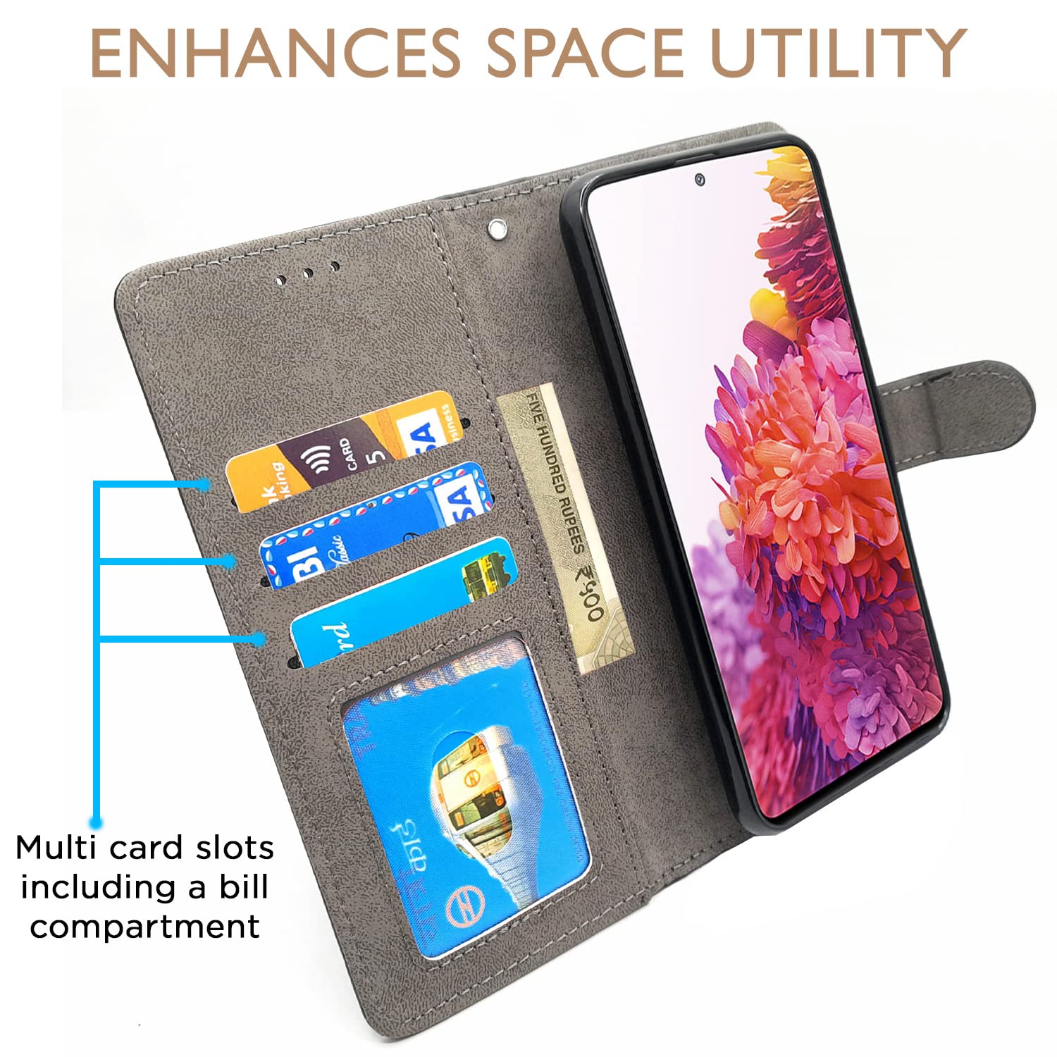 Samsung S20 FE 5G Wallet mobile flip cover in black by Pikkme – photo 2