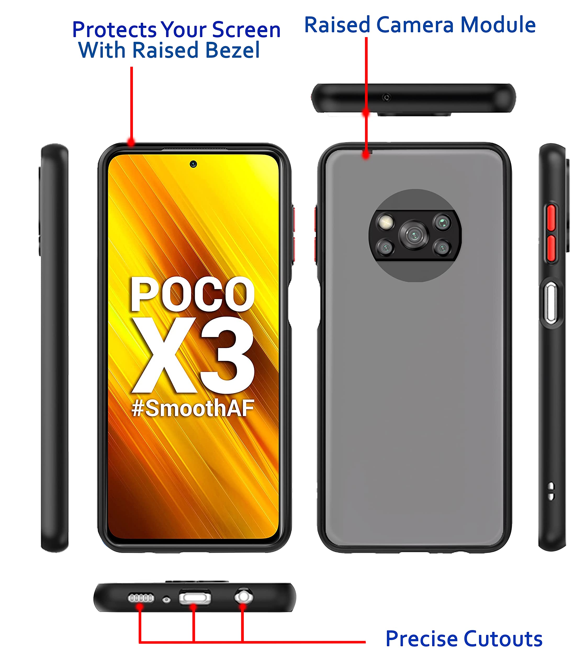 Pikkme black Matte back cover for Poco X3 – photo 3