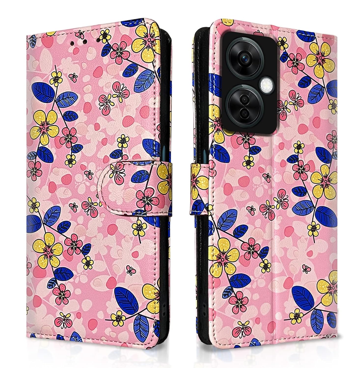 OnePlus Nord Ce 3 Lite 5G Flower Flip Cover -Pink)