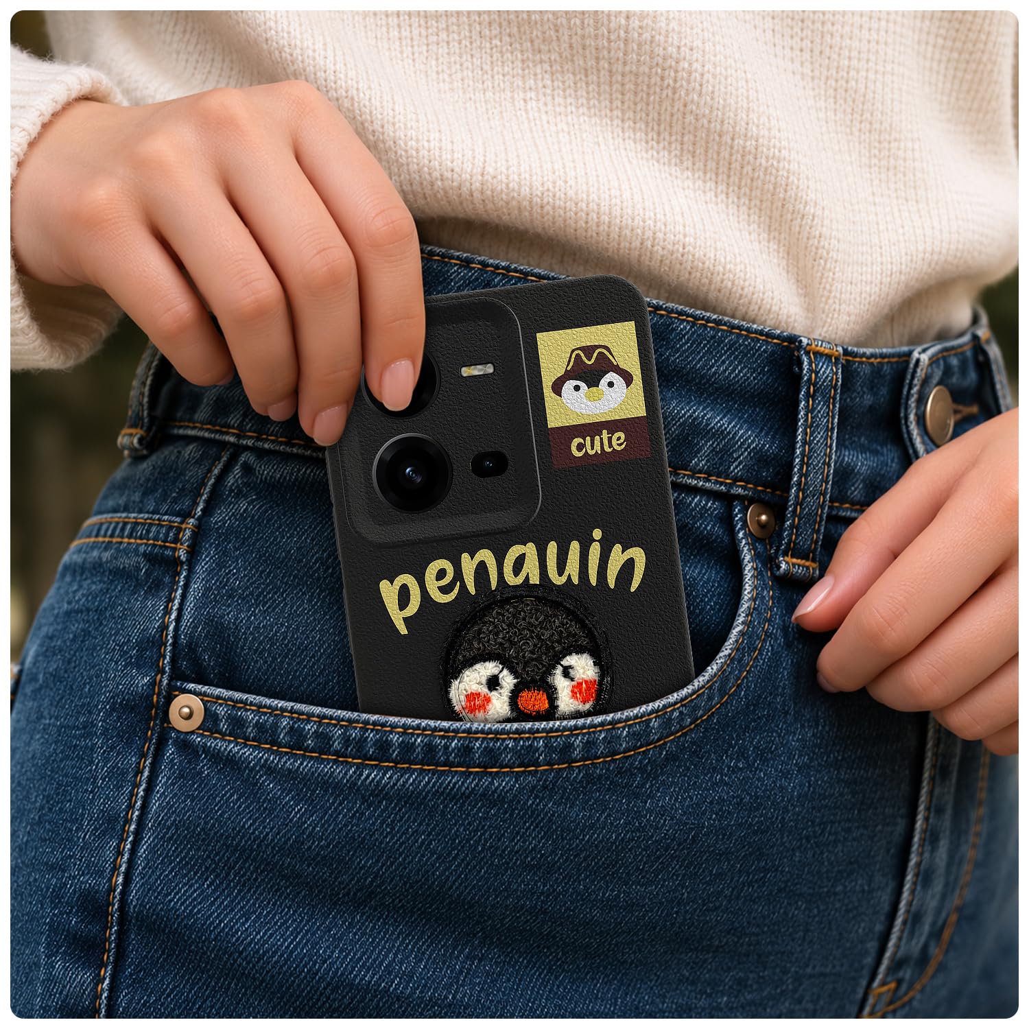 Pikkme black Plush Patch back cover for Vivo V25 5G – photo 4