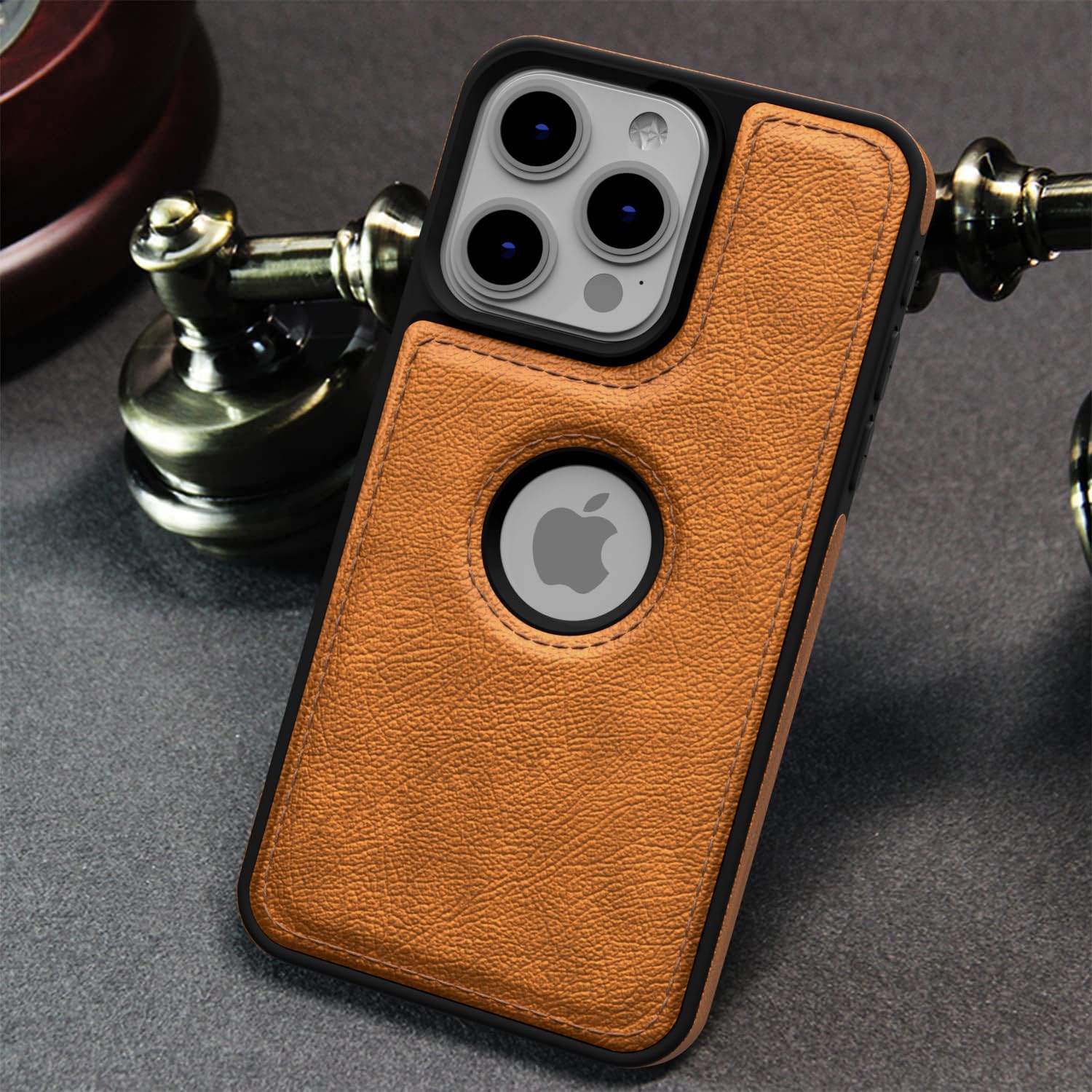 Pikkme iPhone 16 Pro Max Flexible Pu Leather Back Case | Brown