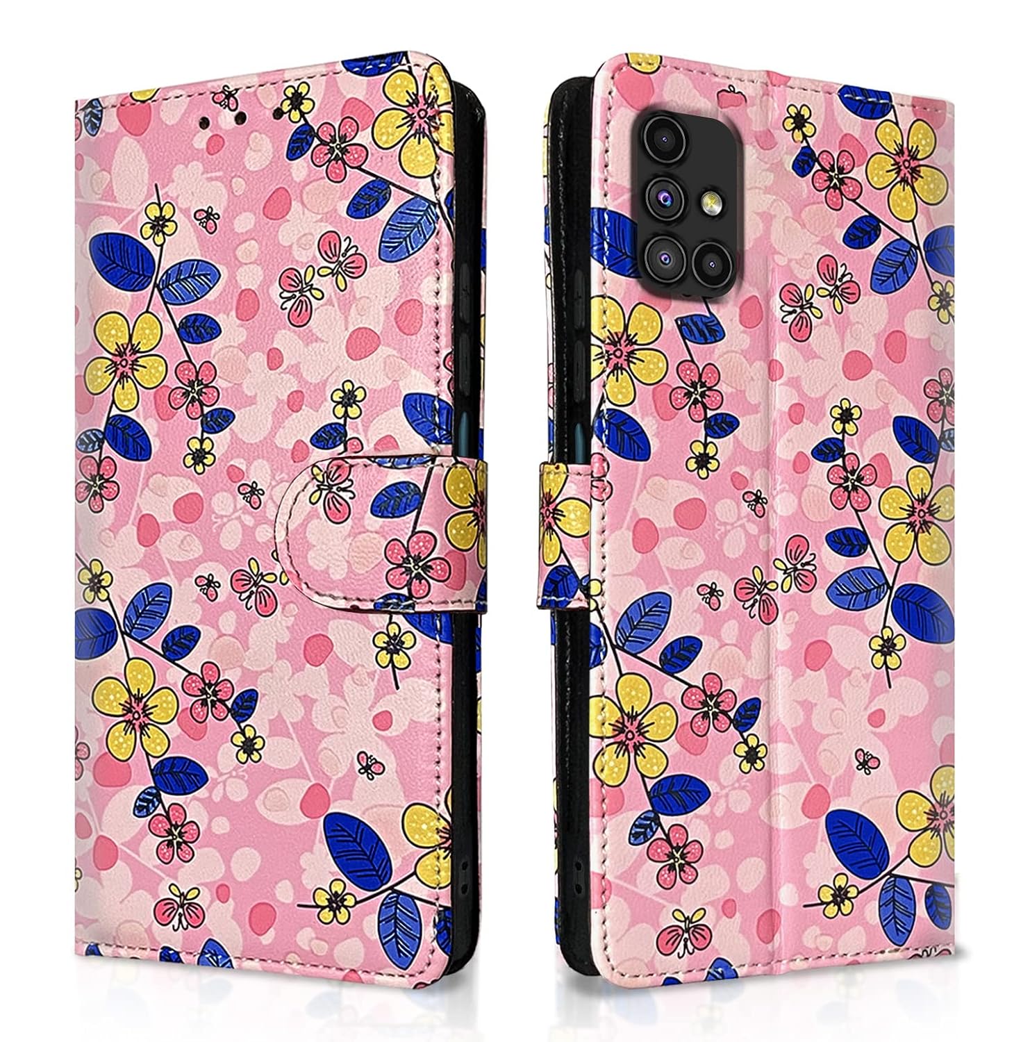 Samsung Galaxy M51  Flower Flip Cover -Pink)