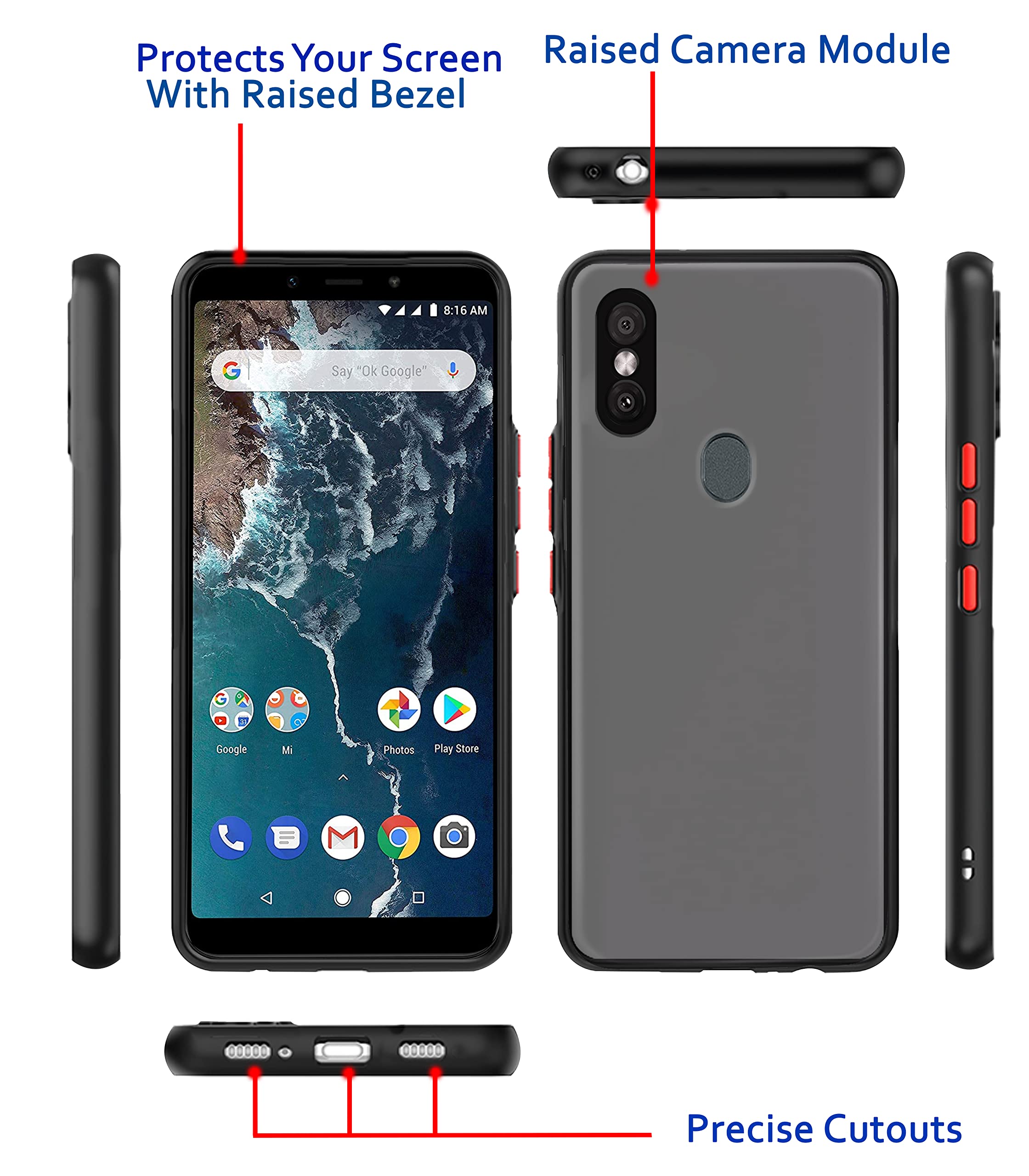 Tpu, black back cover for Mi A2 – Pikkme – photo 3