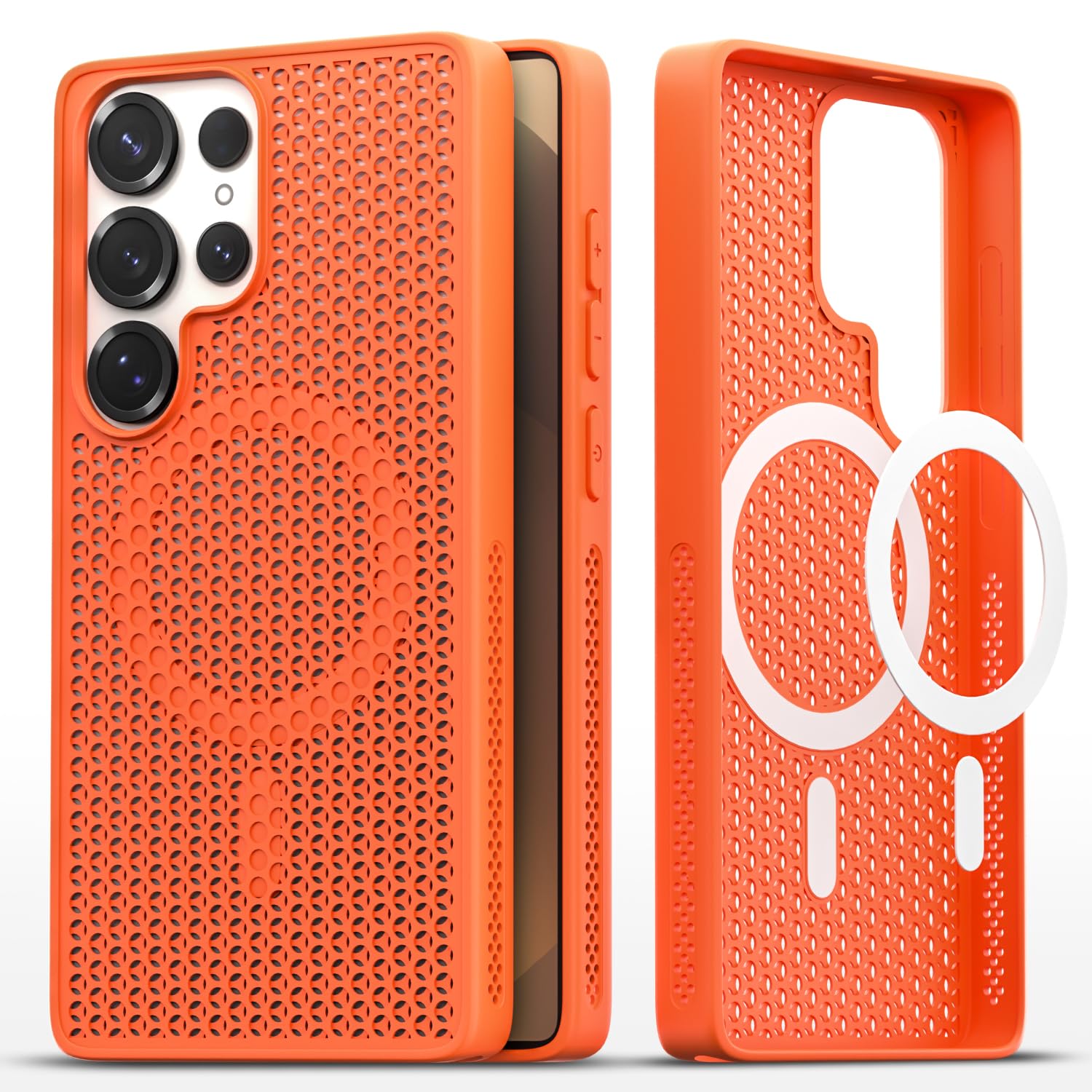 Samsung S25 Ultra 5G MagSafe mobile back cover in orange by Pikkme