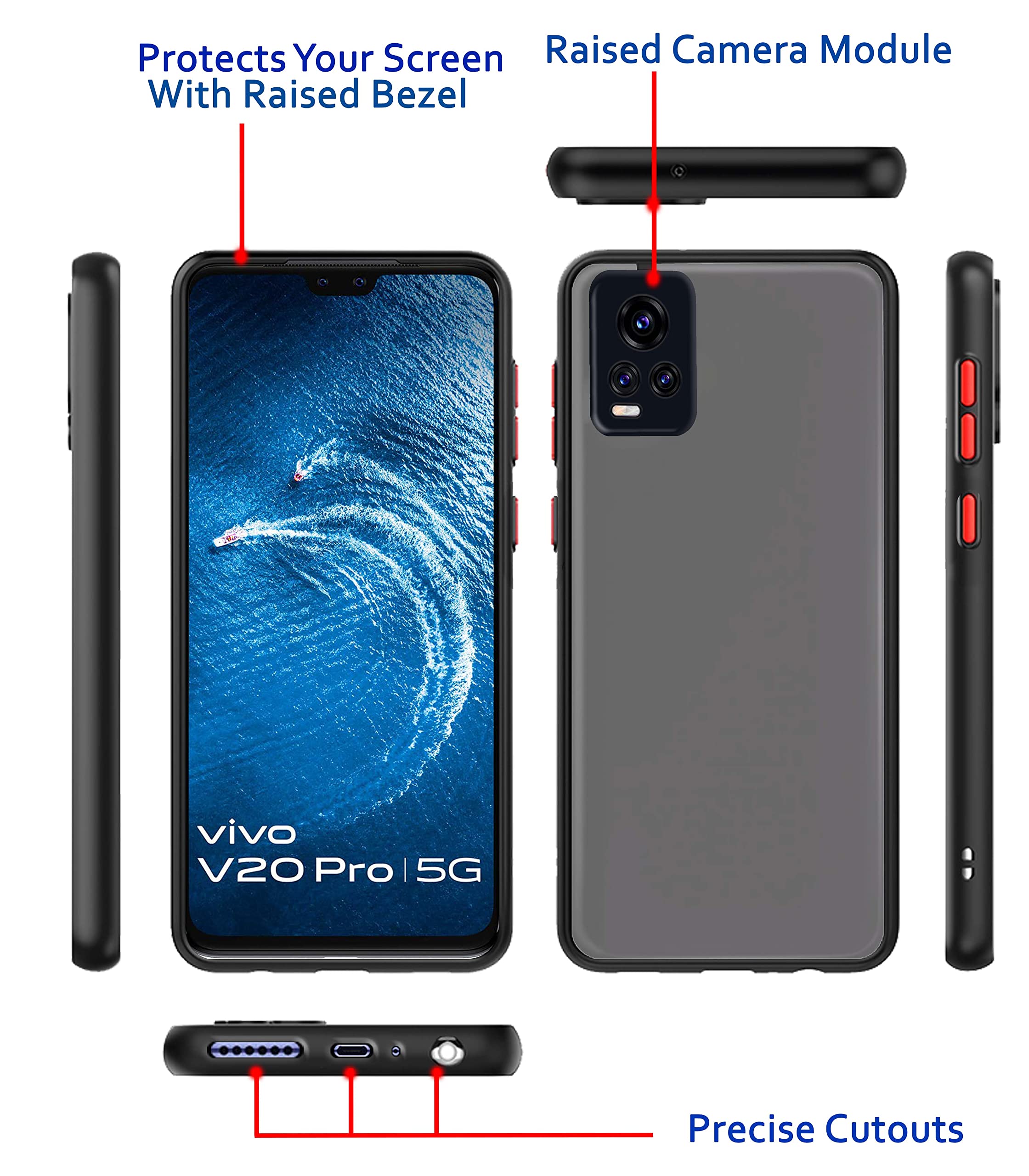 Pikkme black Hybrid mobile cover for Vivo V20 Pro – photo 3