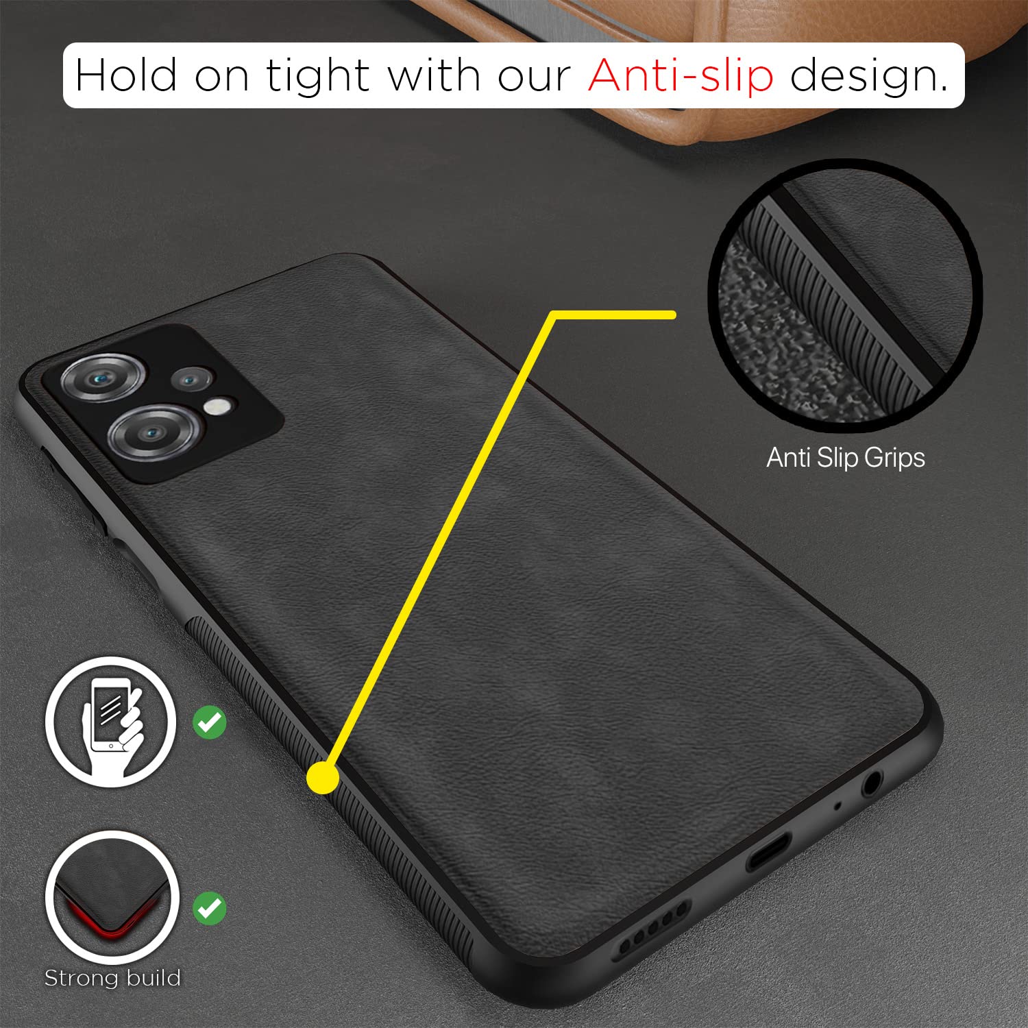 Pikkme grey Leather mobile cover for OnePlus Nord CE 2 Lite 5G – photo 2