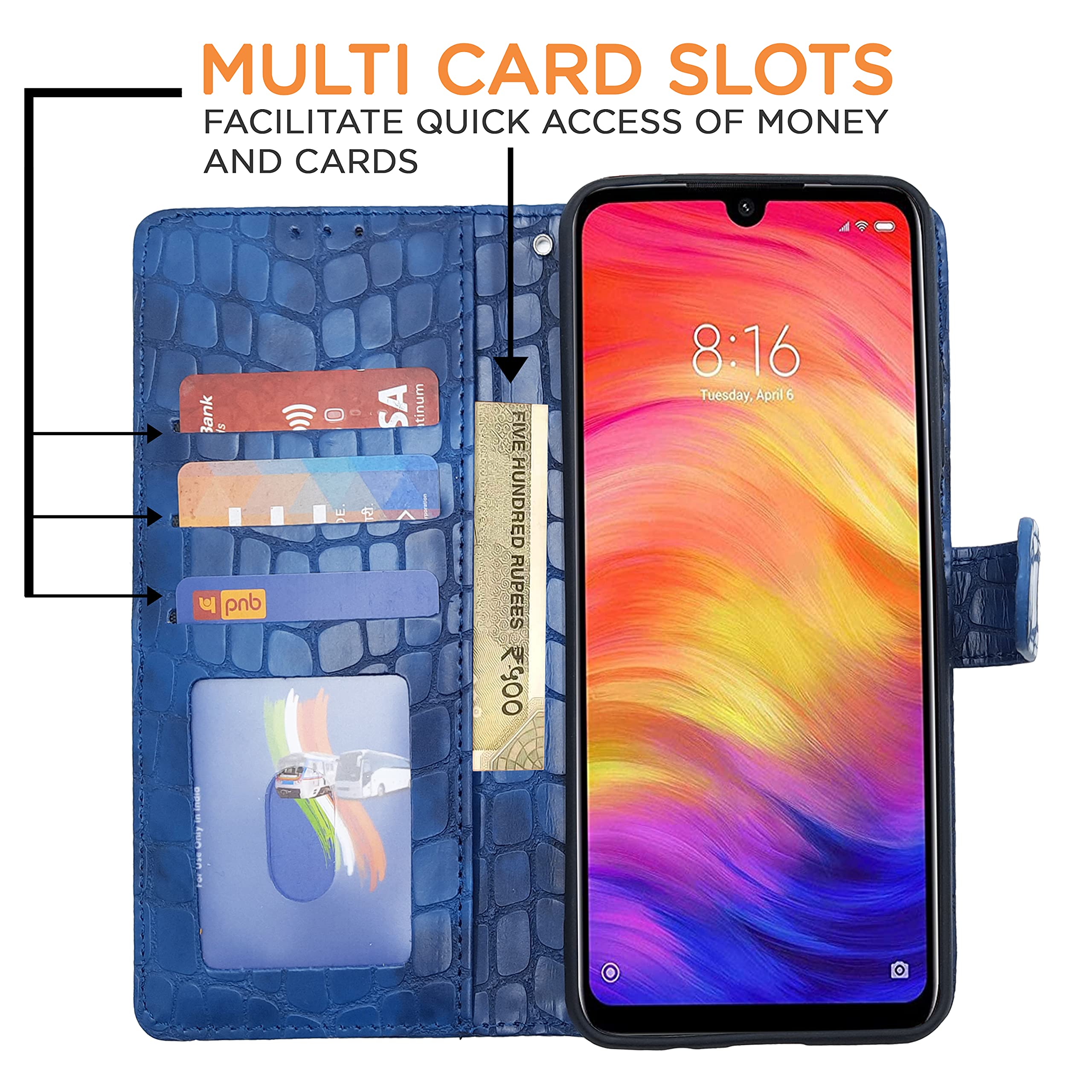Pikkme Redmi Note 7 Pro/Note 7s blue wallet flip cover – photo 2