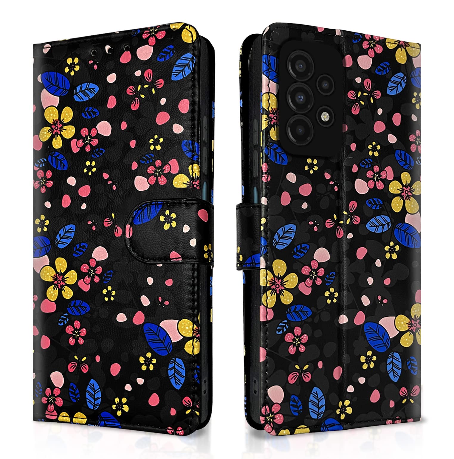 Black flower flip case for Samsung A23/A23 5G – Pikkme
